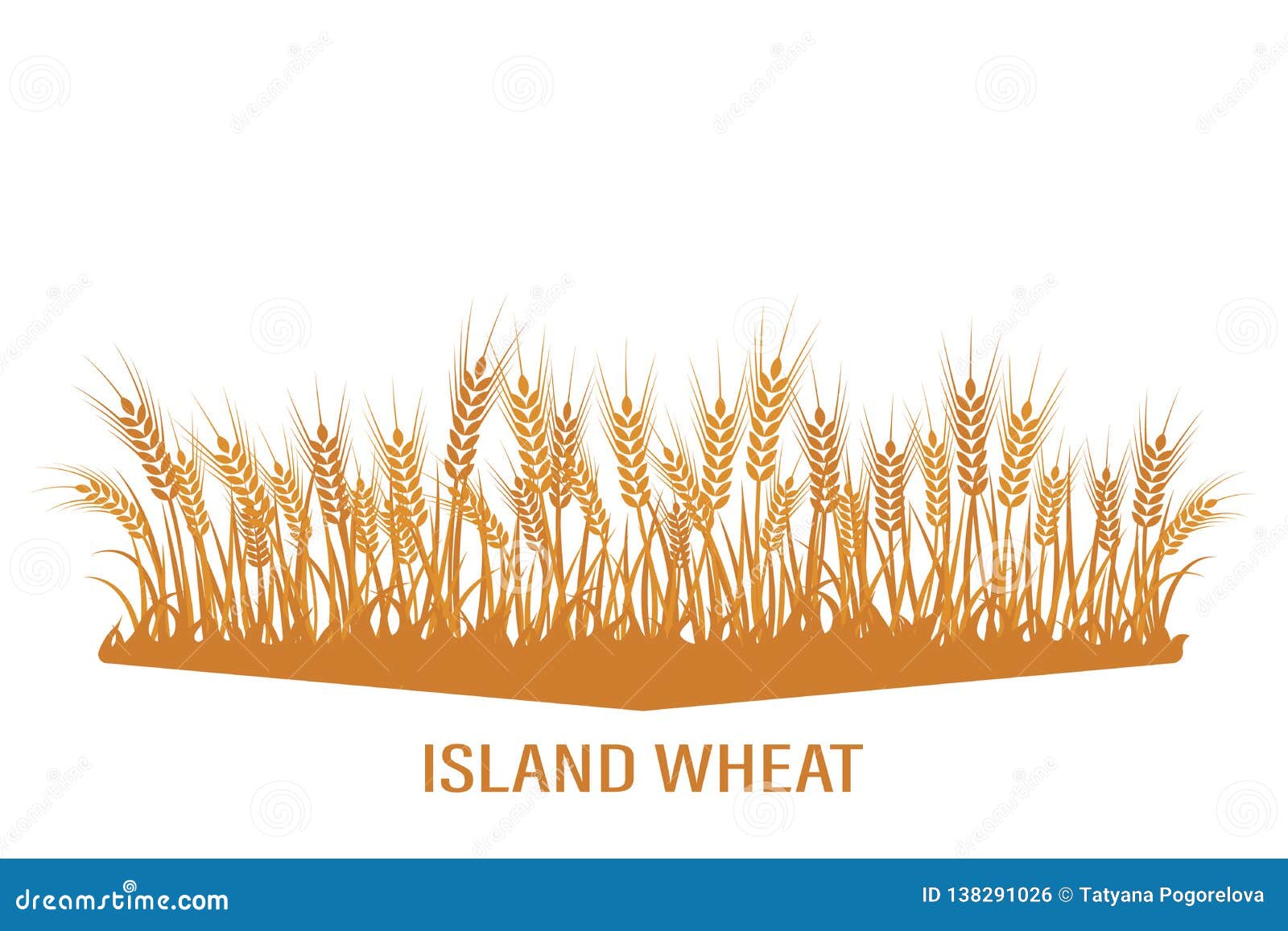 Vector Silhouette of Wheat. Wheat in the Field on a White Background