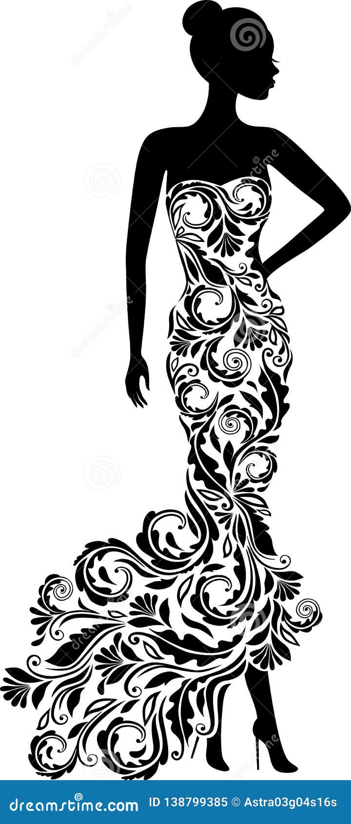 Women Dress Silhouette Clip Art