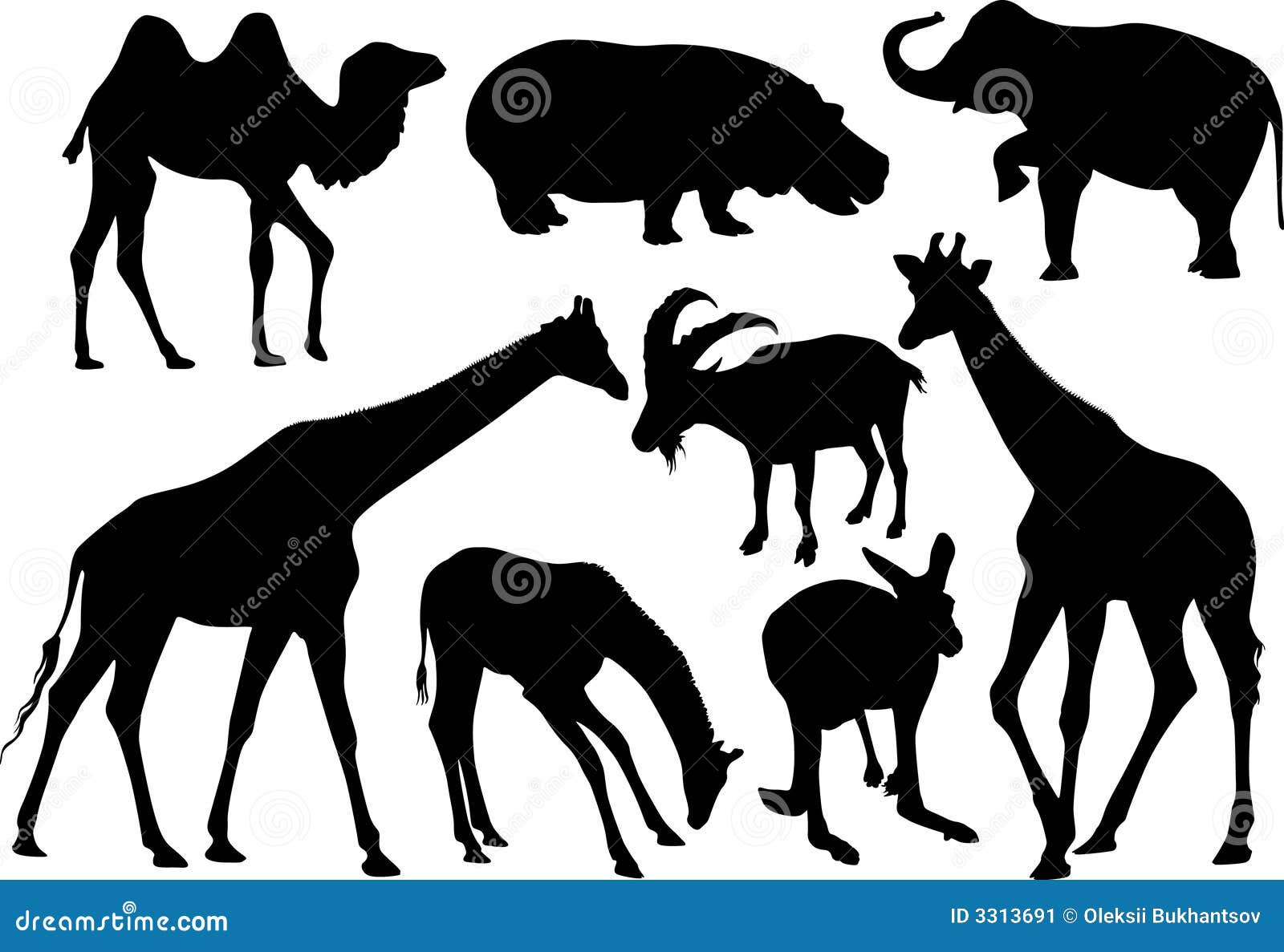  silhouettes of mammals