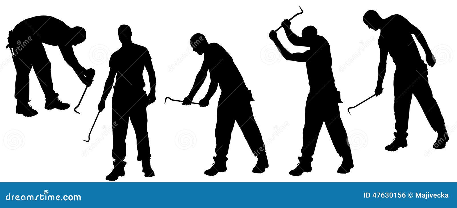 Vector silhouettes man. Vector silhouettes man with tools on a white background.