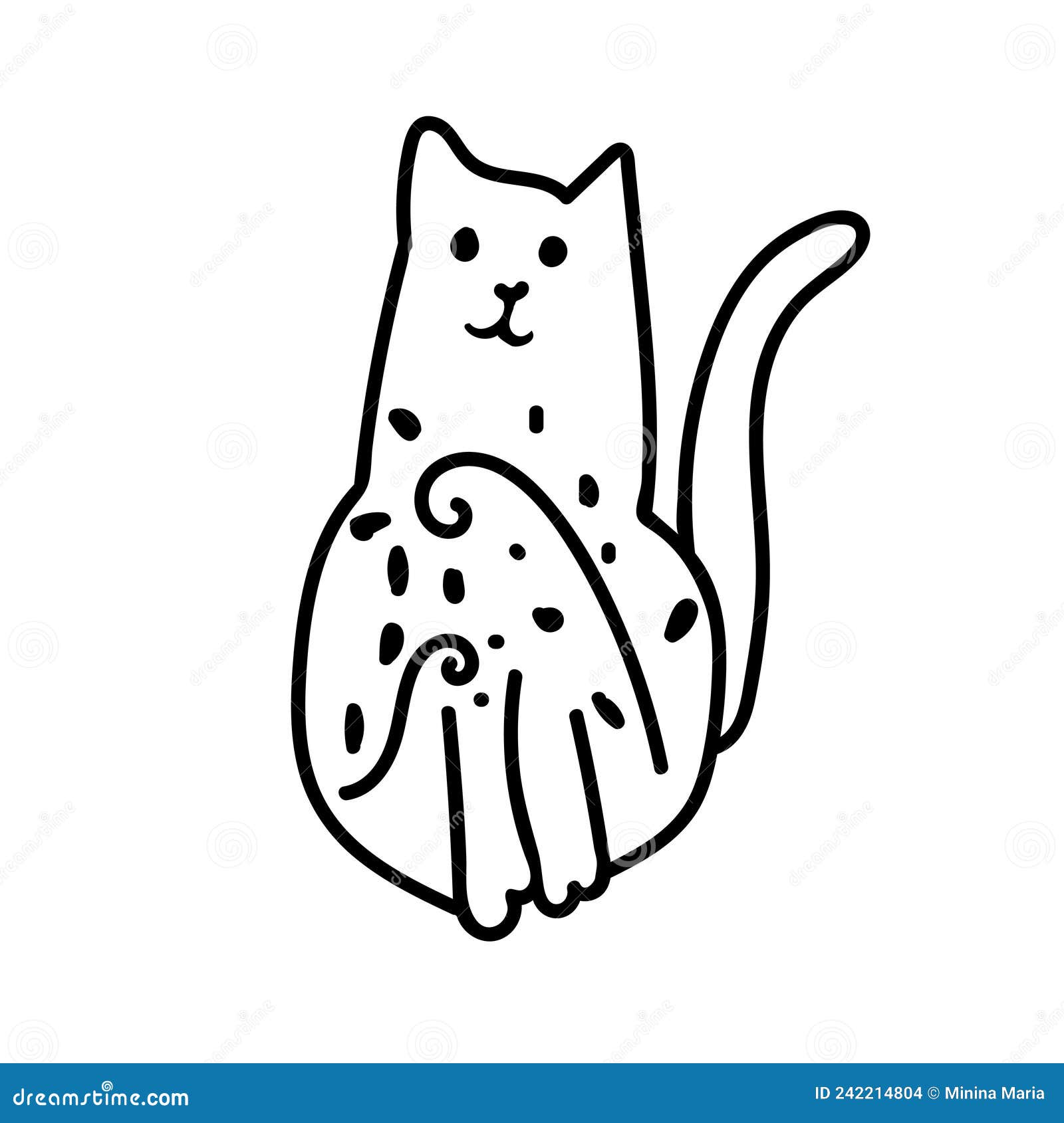 Cat icon. Outline vector illustration. Hand drawn style. Pets