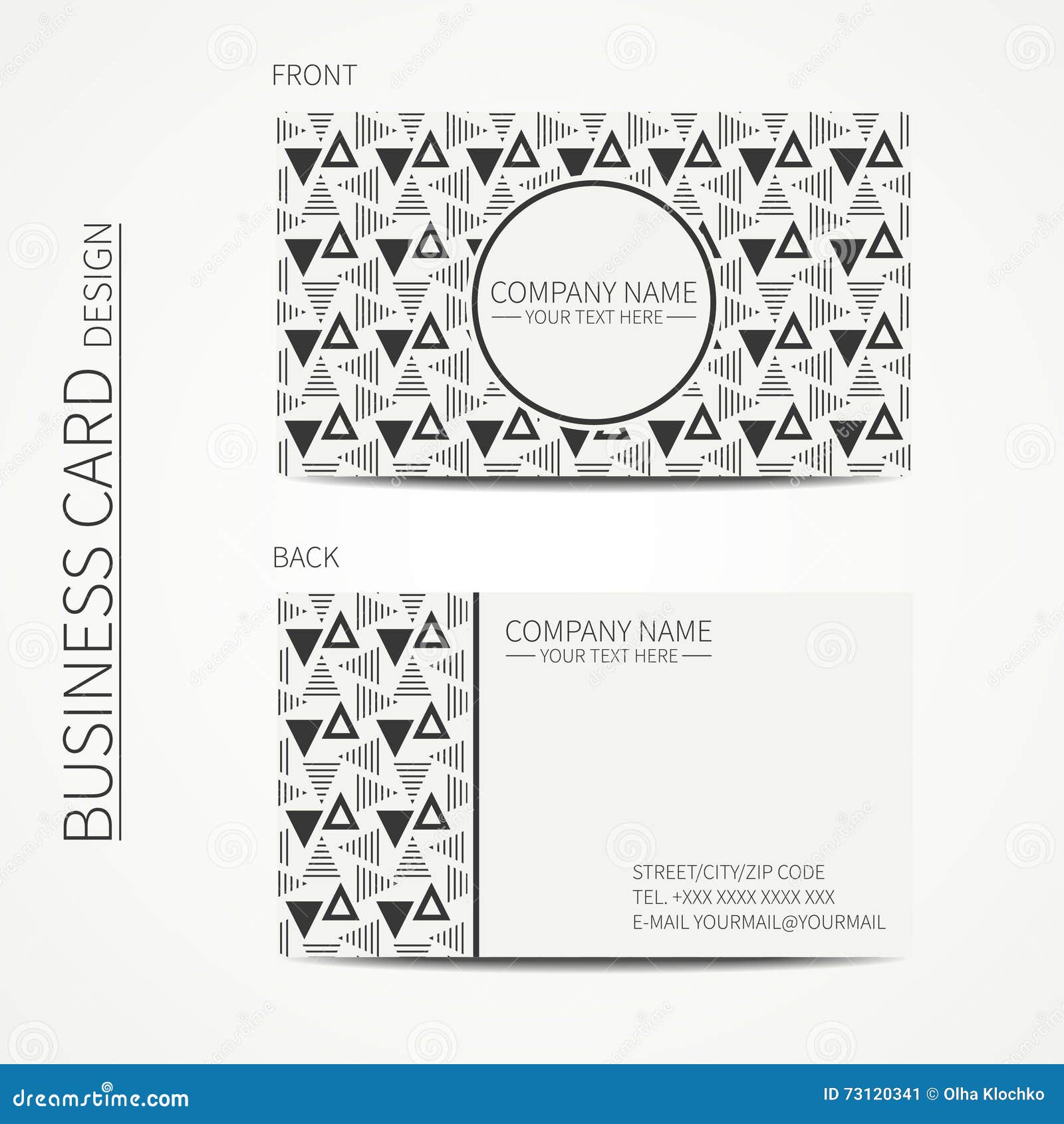 Illustration Business Card Design Black White Stock Vector