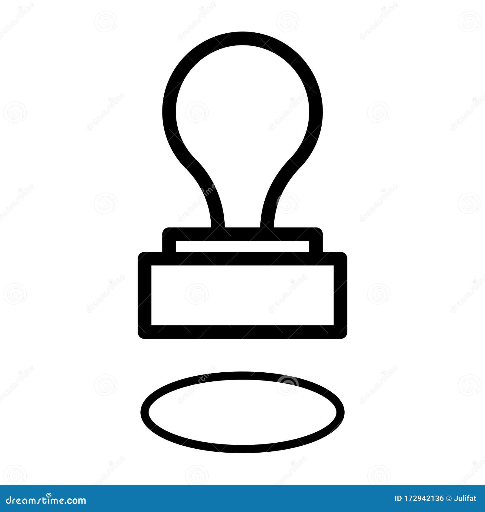 Vector Simple Icon of Rubber Stamp. Stock Vector - Illustration of