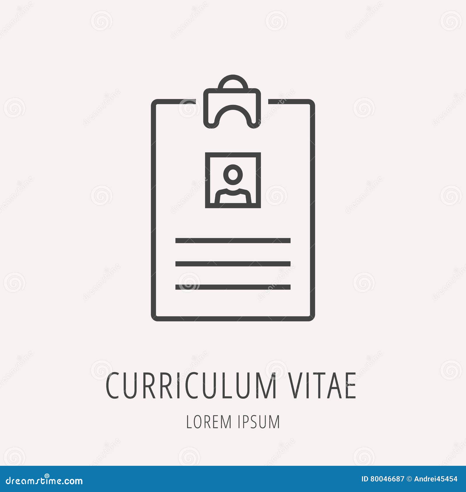 Vector Simple Logo Template Curriculum Vitae Stock Illustration