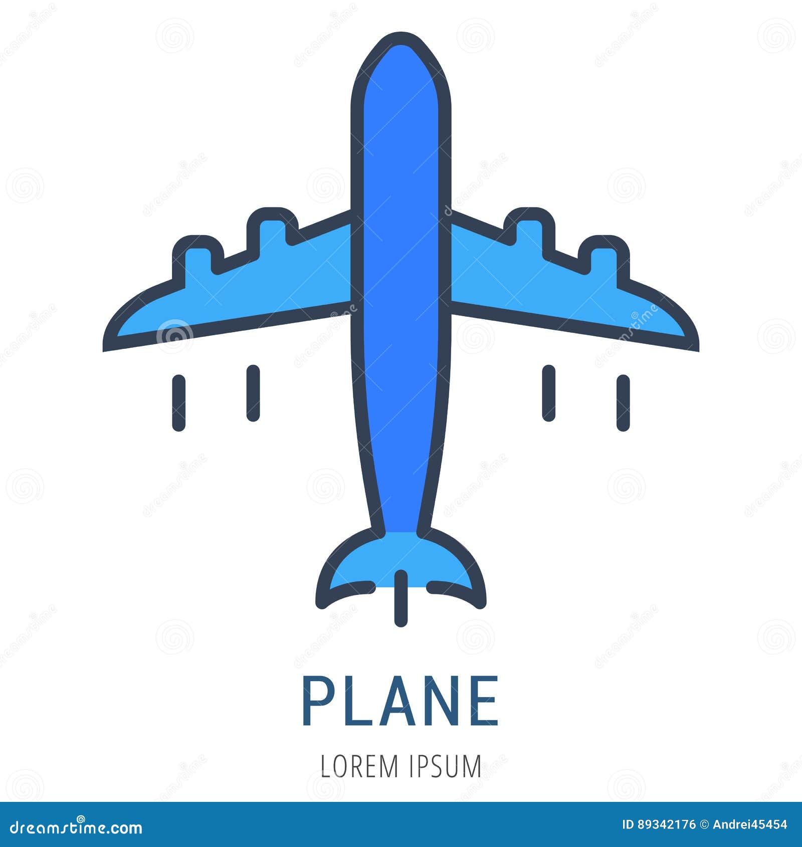 vector simple logo template plane stock illustration illustration