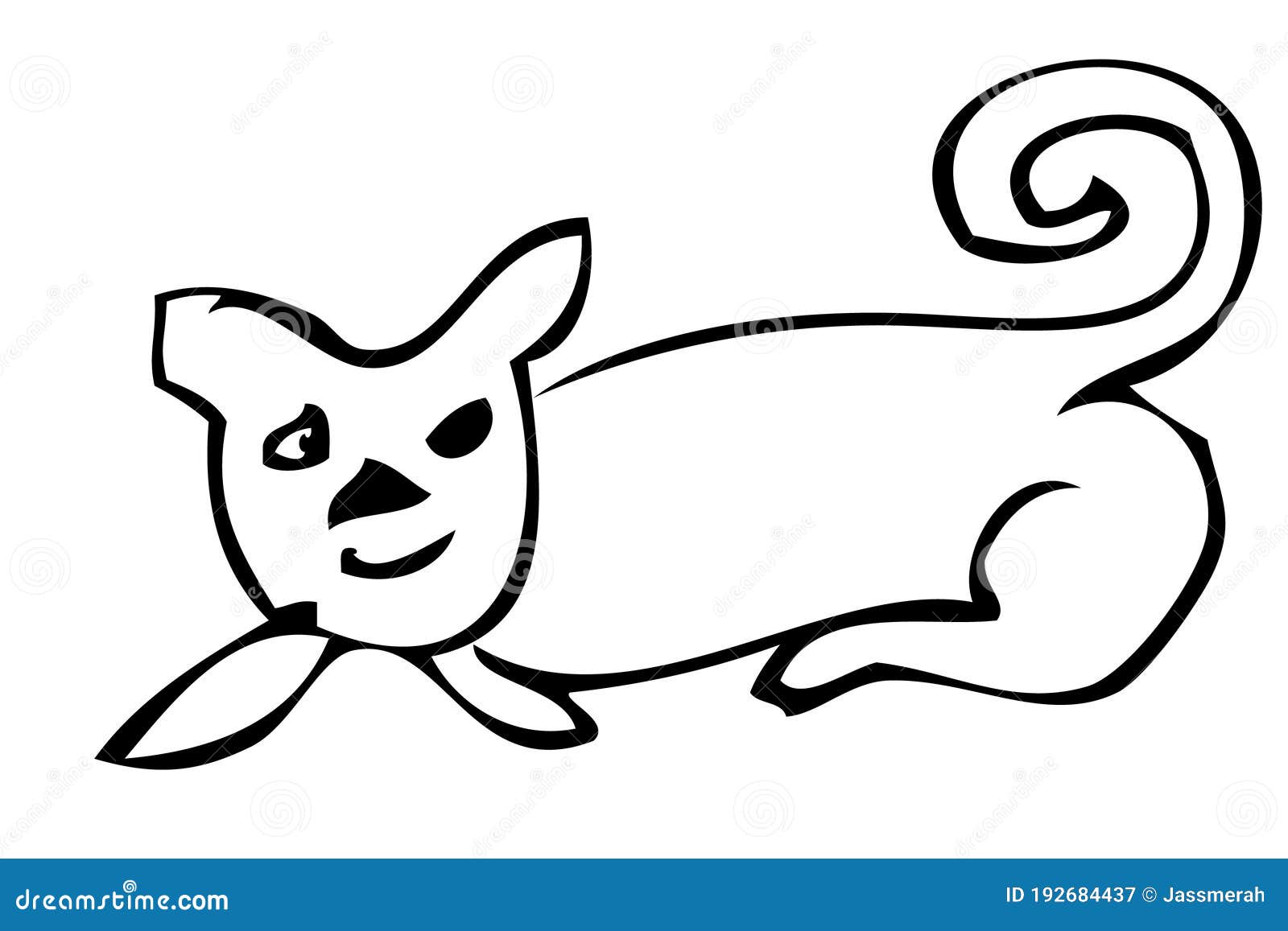 Vector Simple Manual Hand Draw Outline Sketch Of Cat | CartoonDealer