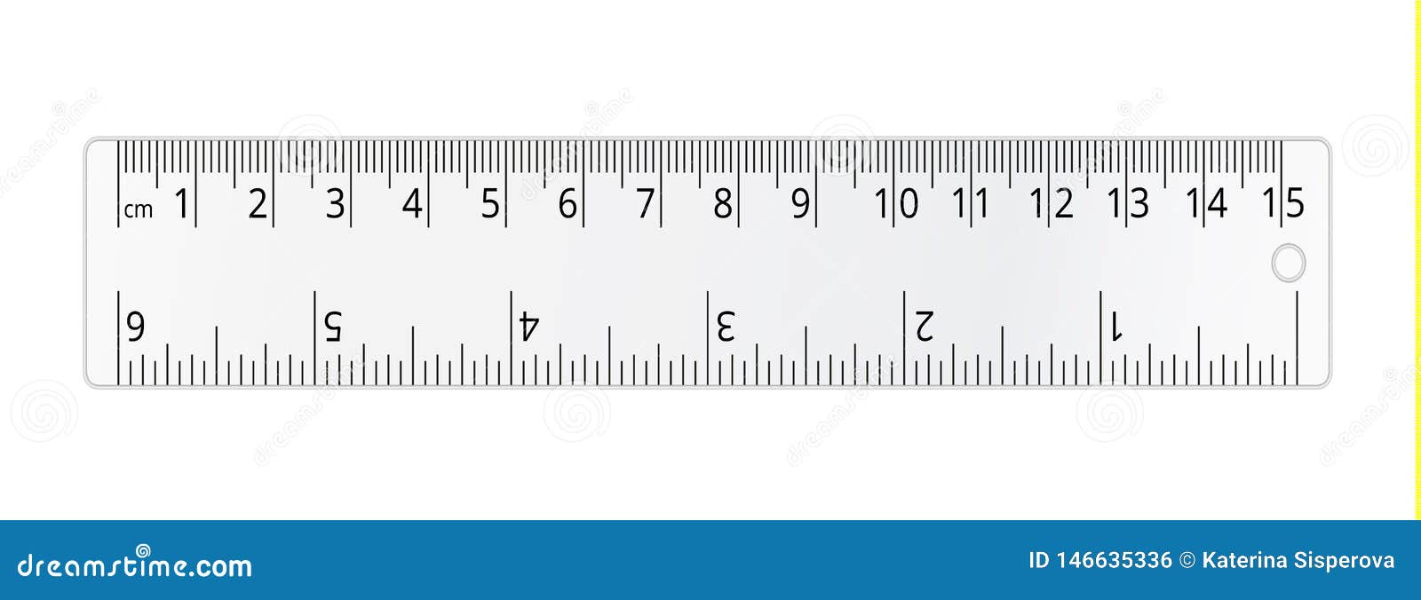  simple transparent school ruler  on white background