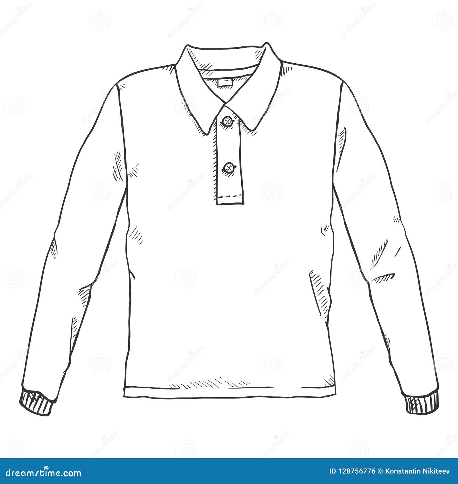 Vector Single Black Sketch Illustration Rugby Shirt Stock Vector Illustration of collar