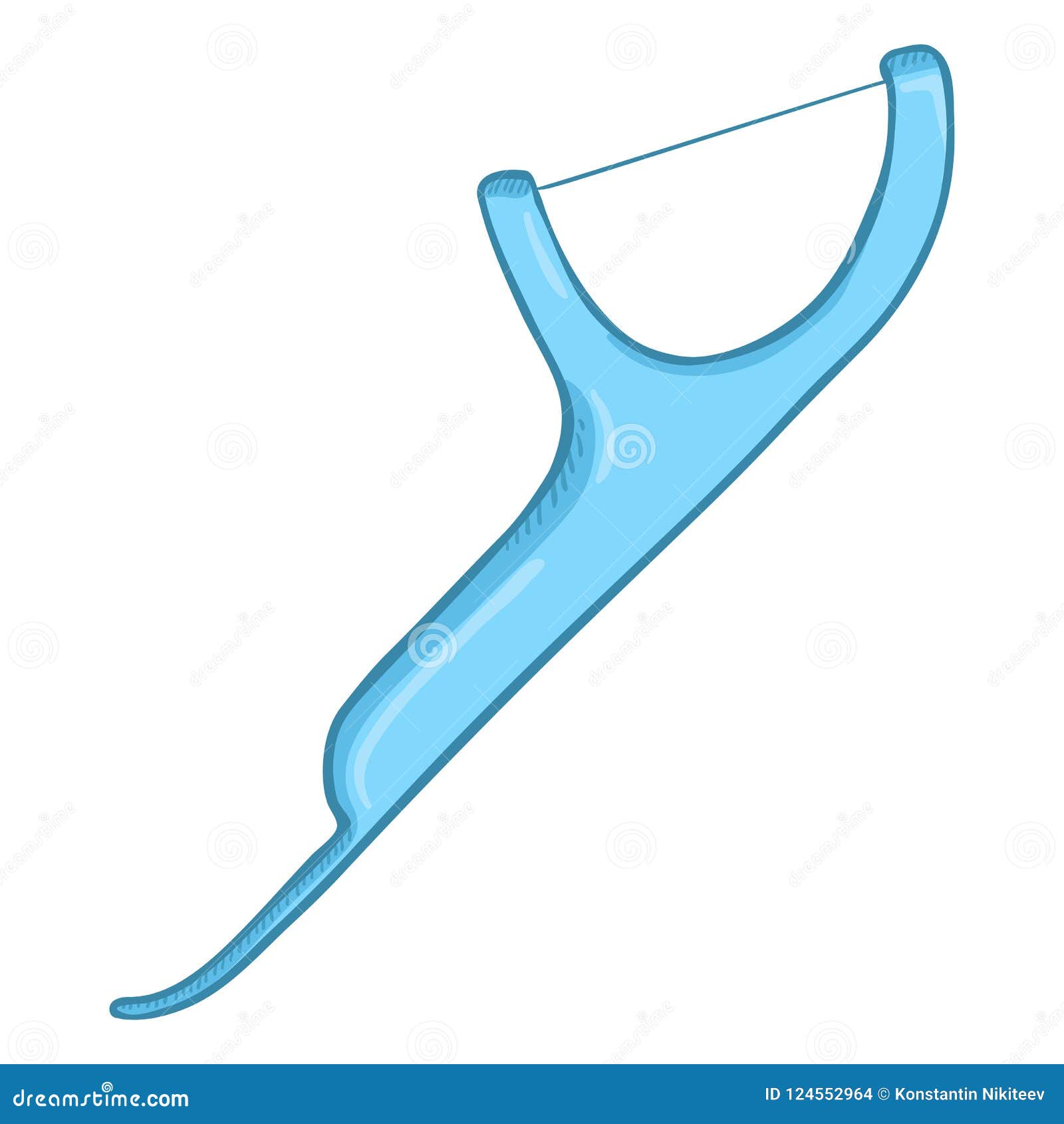 Vector Single Cartoon Color Illustration - Dental Floss Device Stock Vector  - Illustration of freshness, habit: 124552964