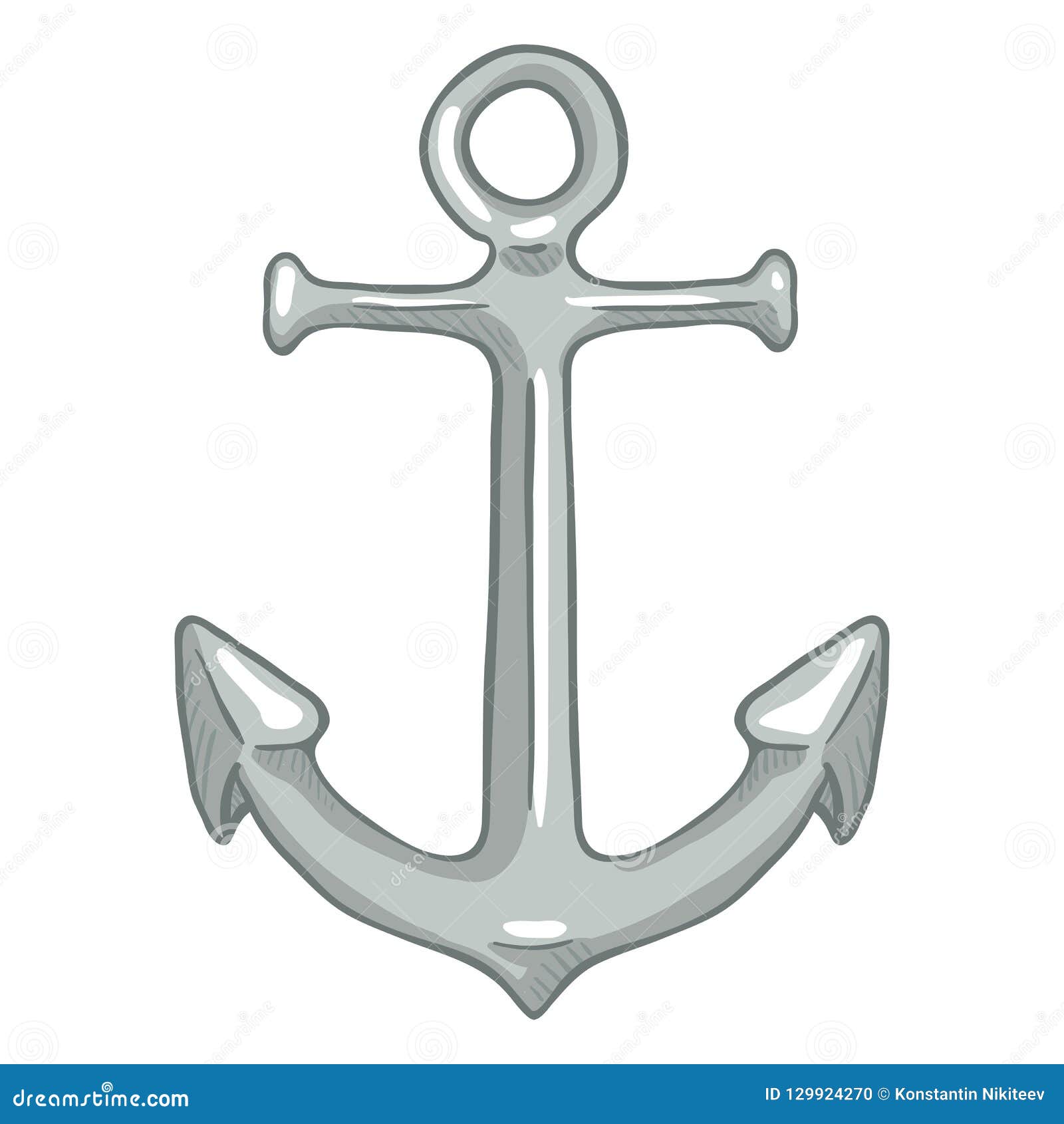 Vector Single Cartoon Color Illustration - Silver Marine Boat Anchor Stock  Vector - Illustration of journey, sailor: 129924270