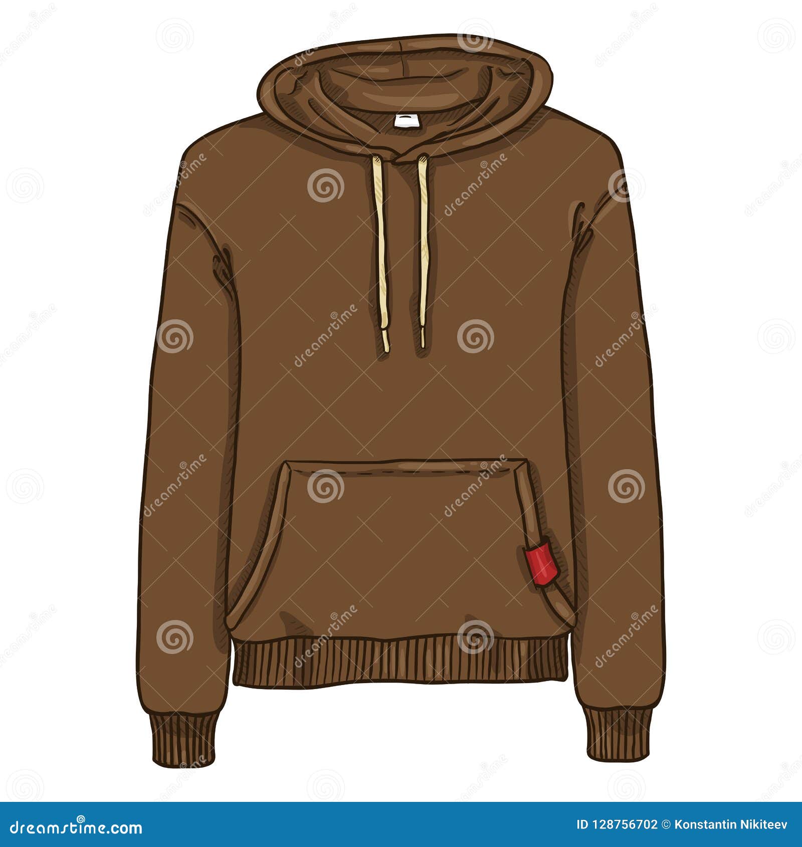 Vector Single Cartoon Illustration - Brown Hoodie Sweatshirt Stock ...
