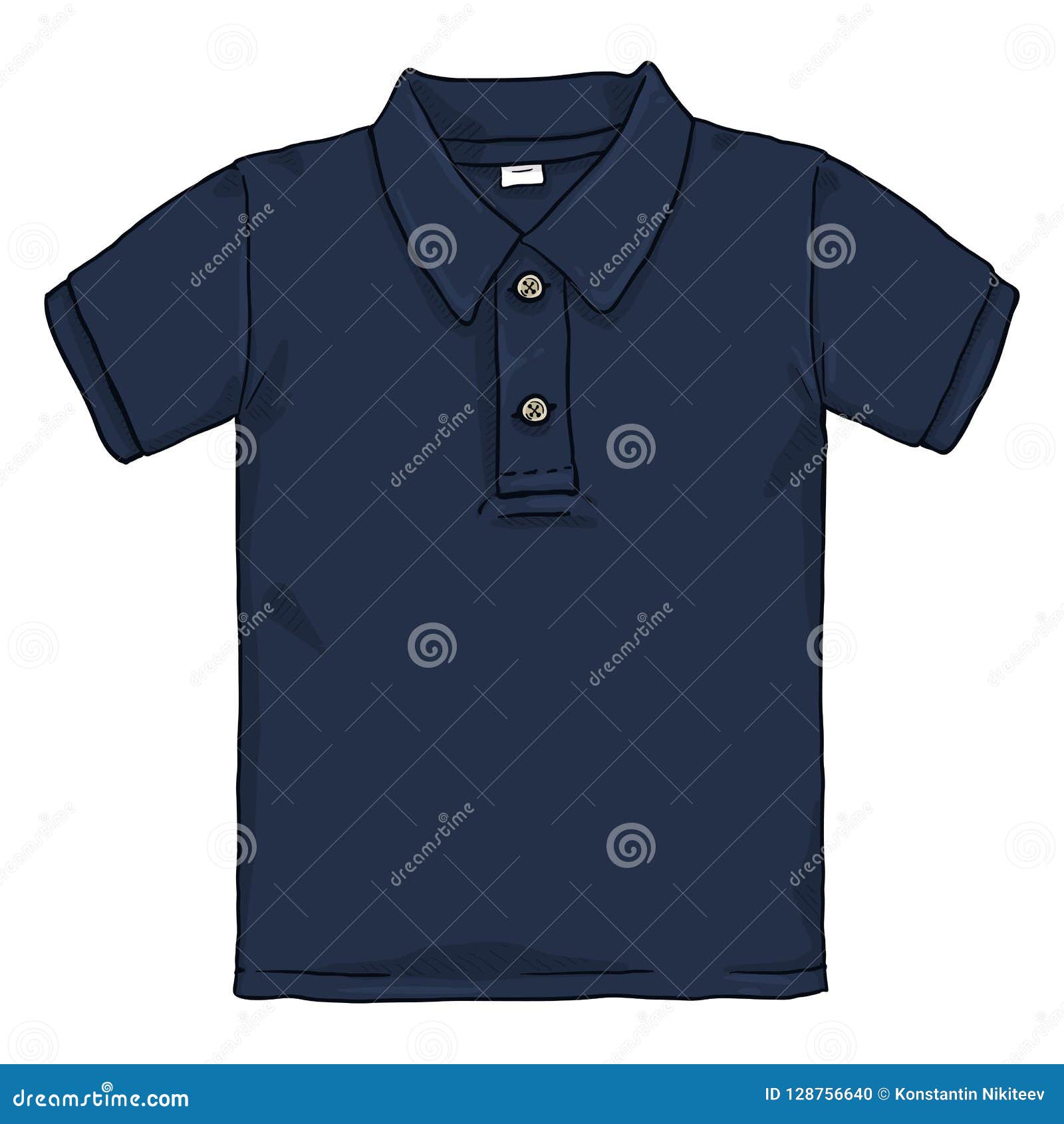 Vector Single Cartoon Illustration - Dark Blue Polo Shirt Stock Vector ...