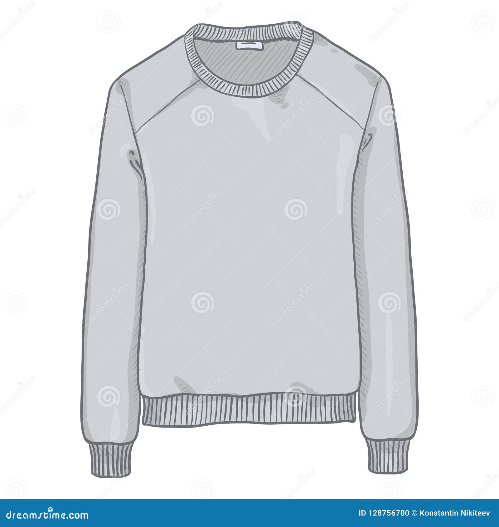 Vector Single Cartoon Illustration - Light Gray Sweatshirt Stock Vector