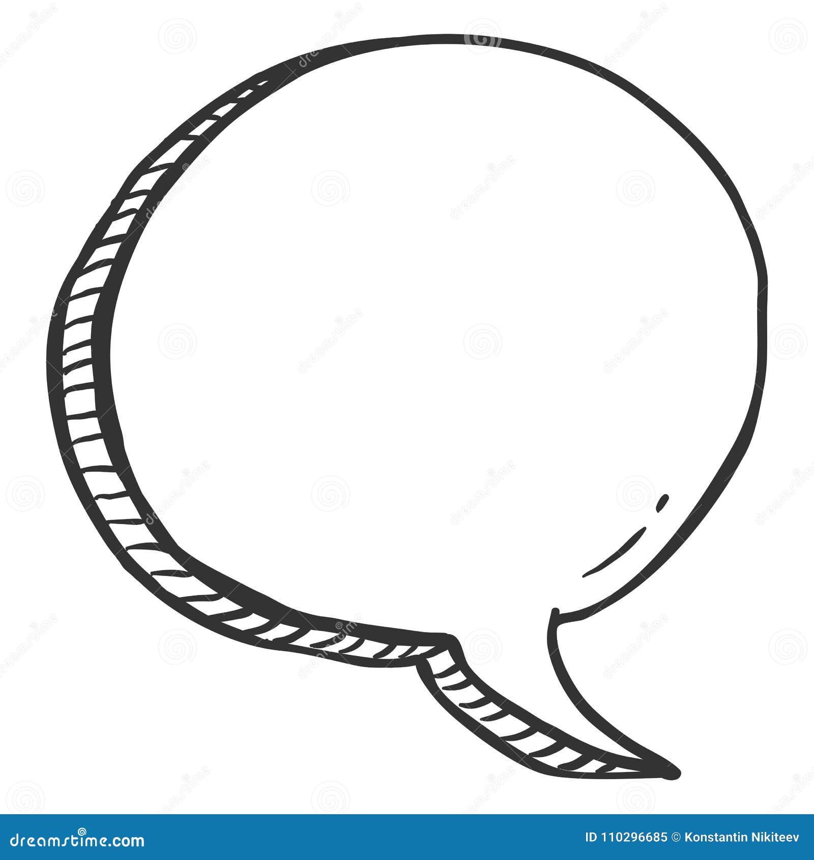 Speech bubble hand drawn sketch and icon illustration on a white isolated  background Stock Photo - Alamy