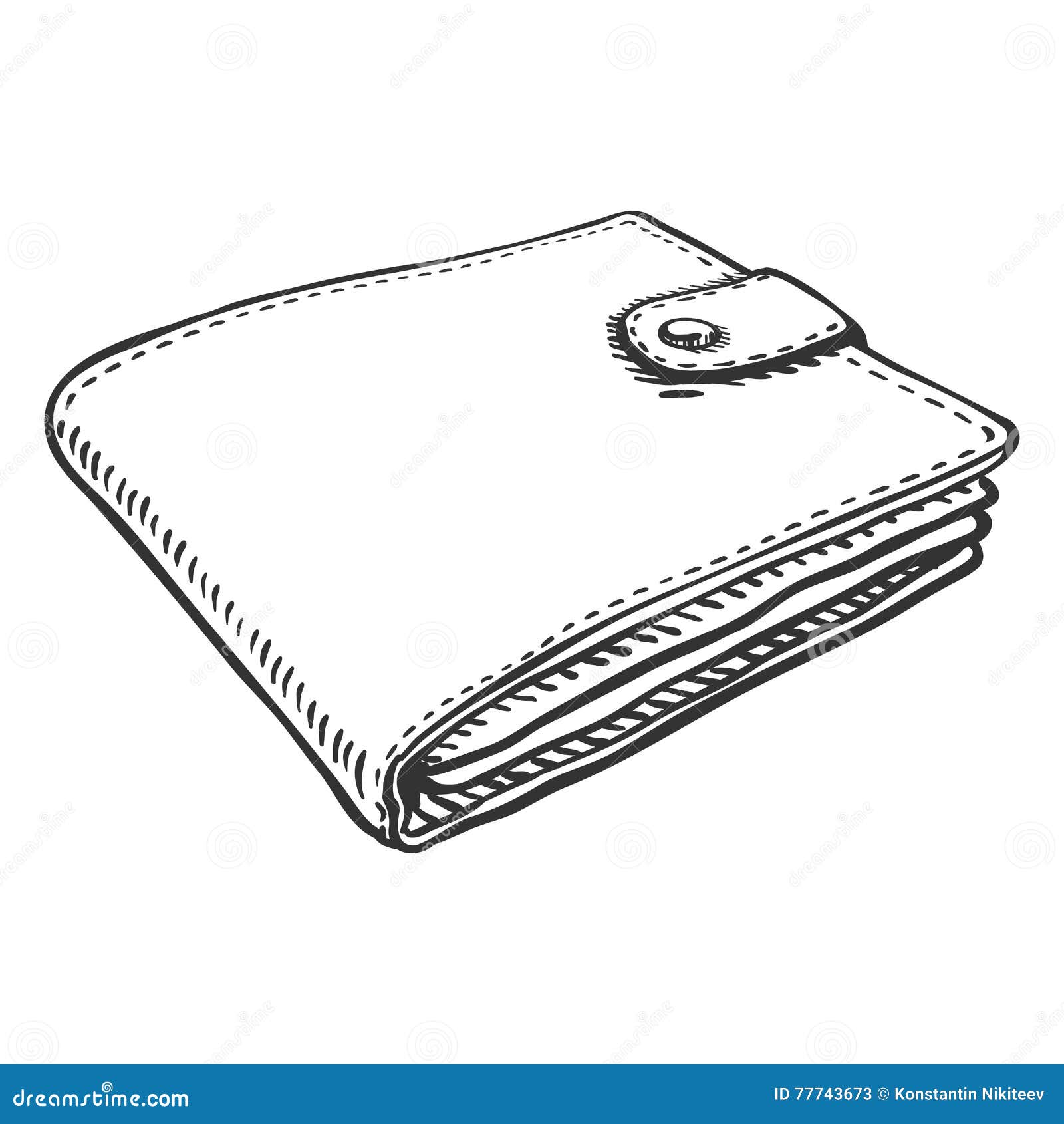 Vector Single Sketch Leather Wallet Stock Illustration - Illustration of graphics, cash: 77743673