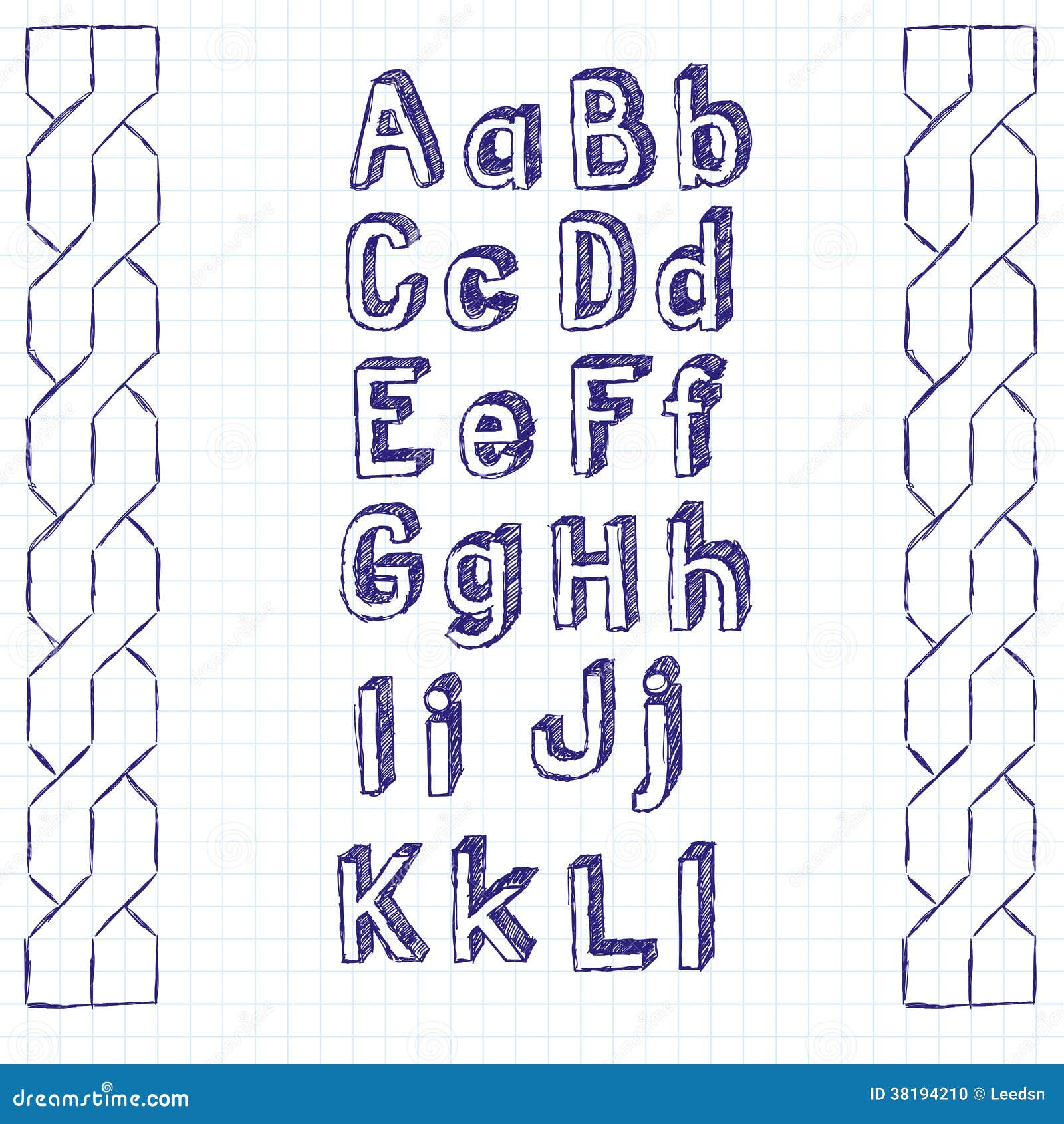 Vector Sketch Book Letters stock vector. Illustration of draft 38194210