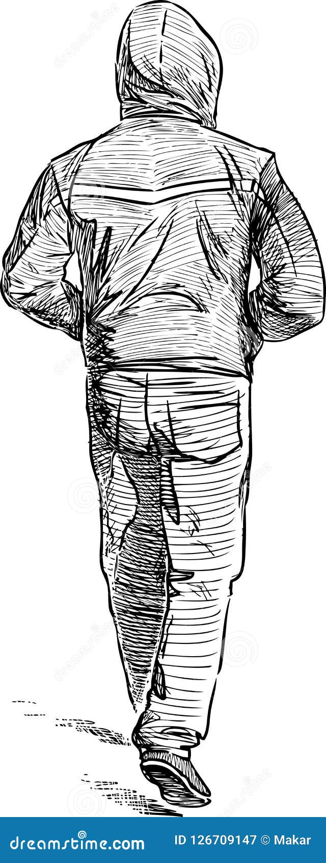 Drawing Illustration Sketch Man Suit Walking Stock Illustration 699892558 |  Shutterstock