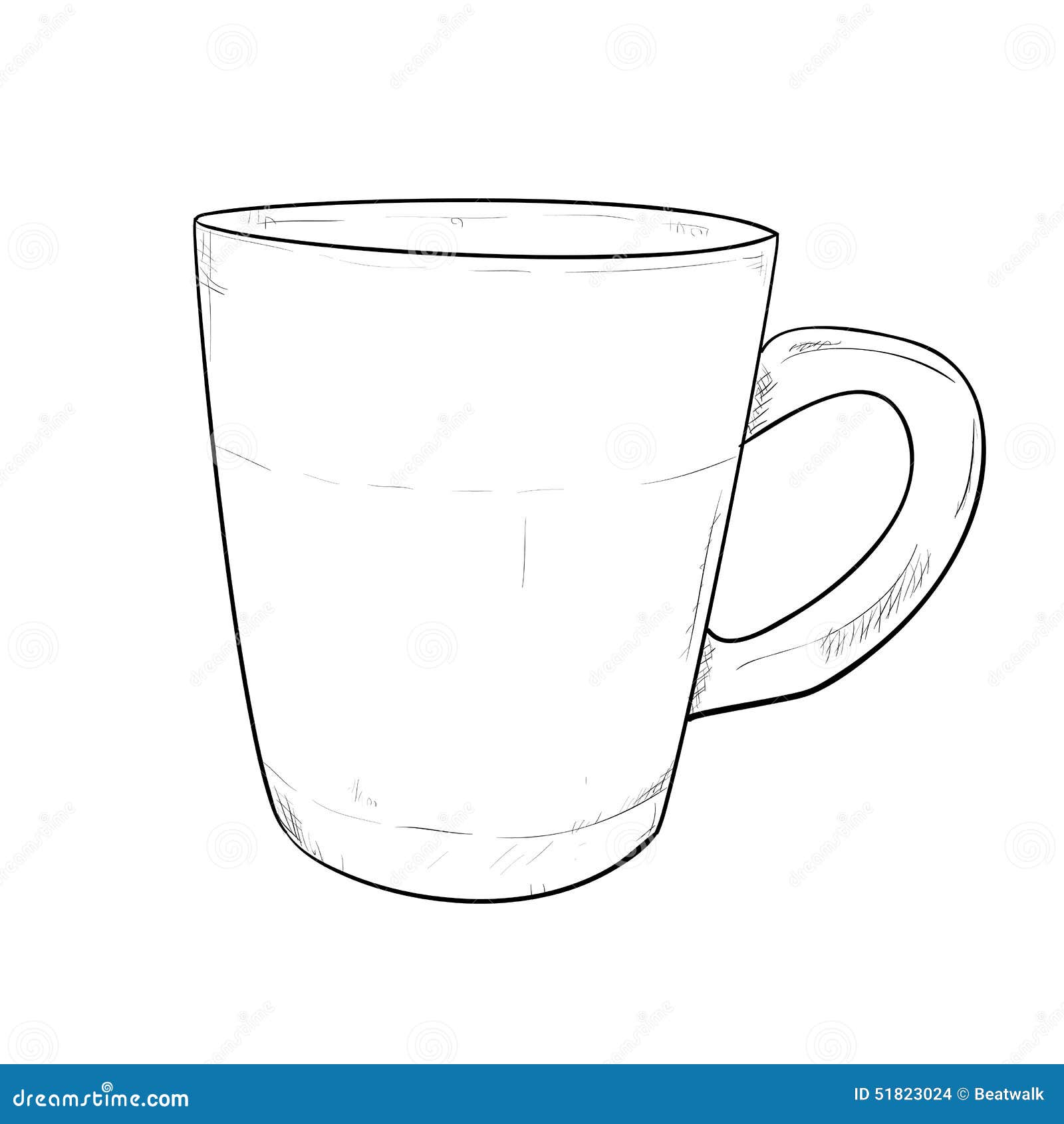 Vector sketch of cup stock vector. Illustration of cutlery 51823024