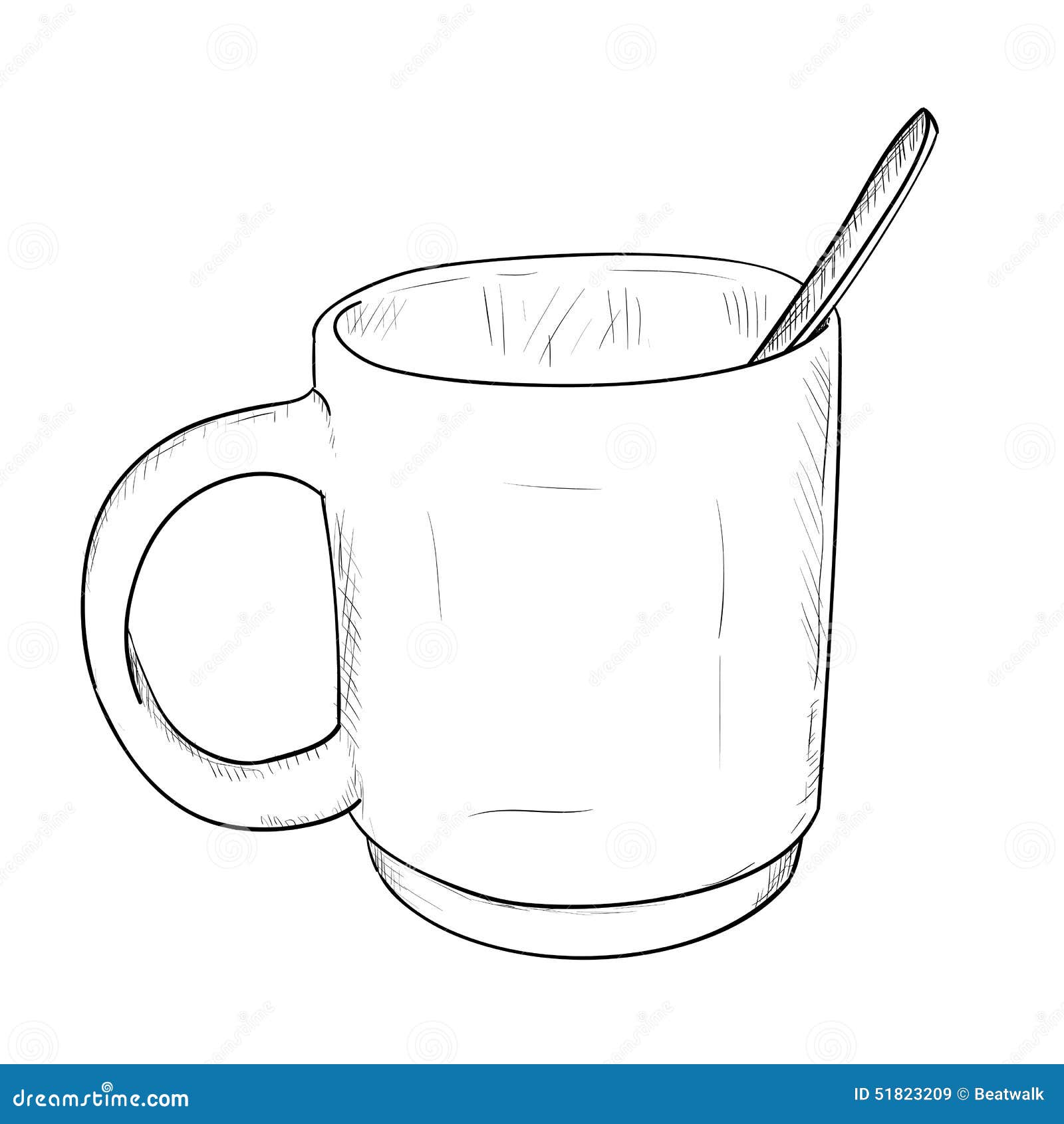 Vector sketch of cup stock vector. Illustration of icon 51823209