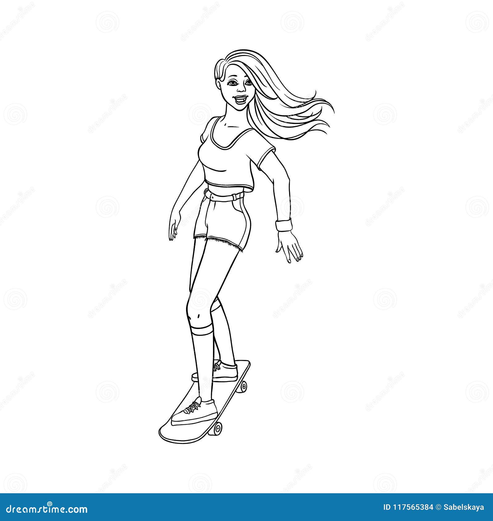 30+ Trends Ideas Sketch Pretty Beautiful Cute Girl Cartoon Skateboard