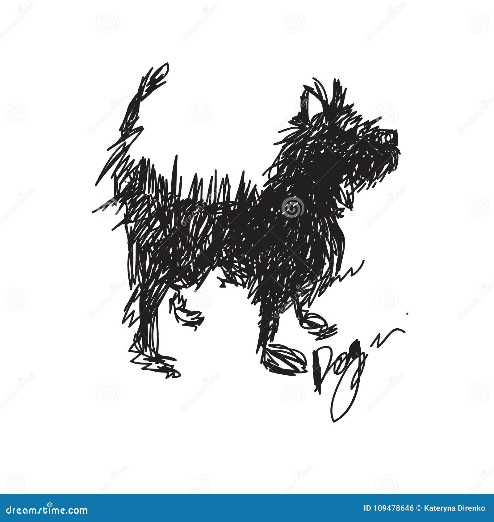 Vector Sketch Dog 2018 for Asian Lunar Year. Year of the Dog, Stock ...