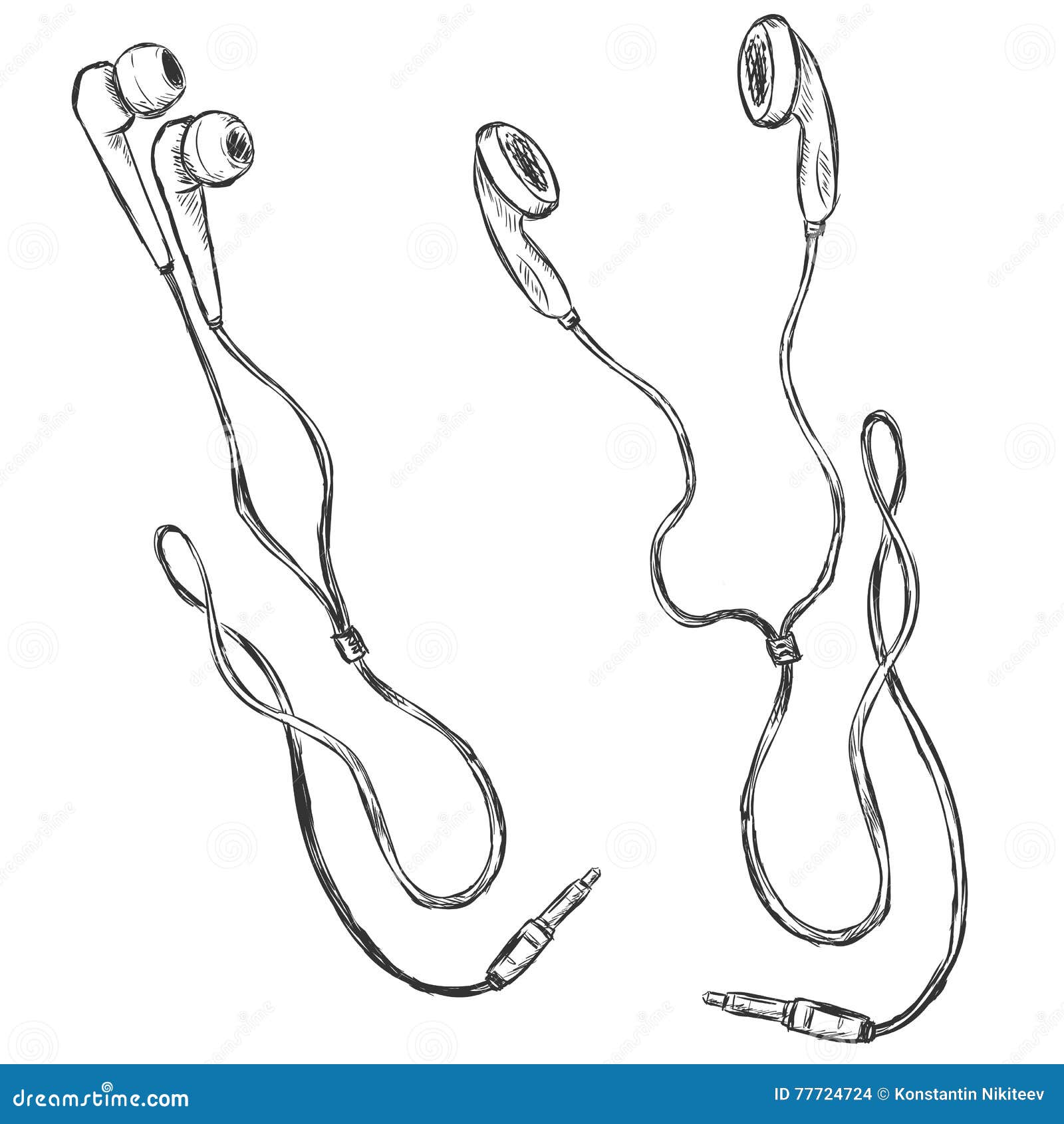 Image 4454295 Earphones sketch from Crestock Stock Photos