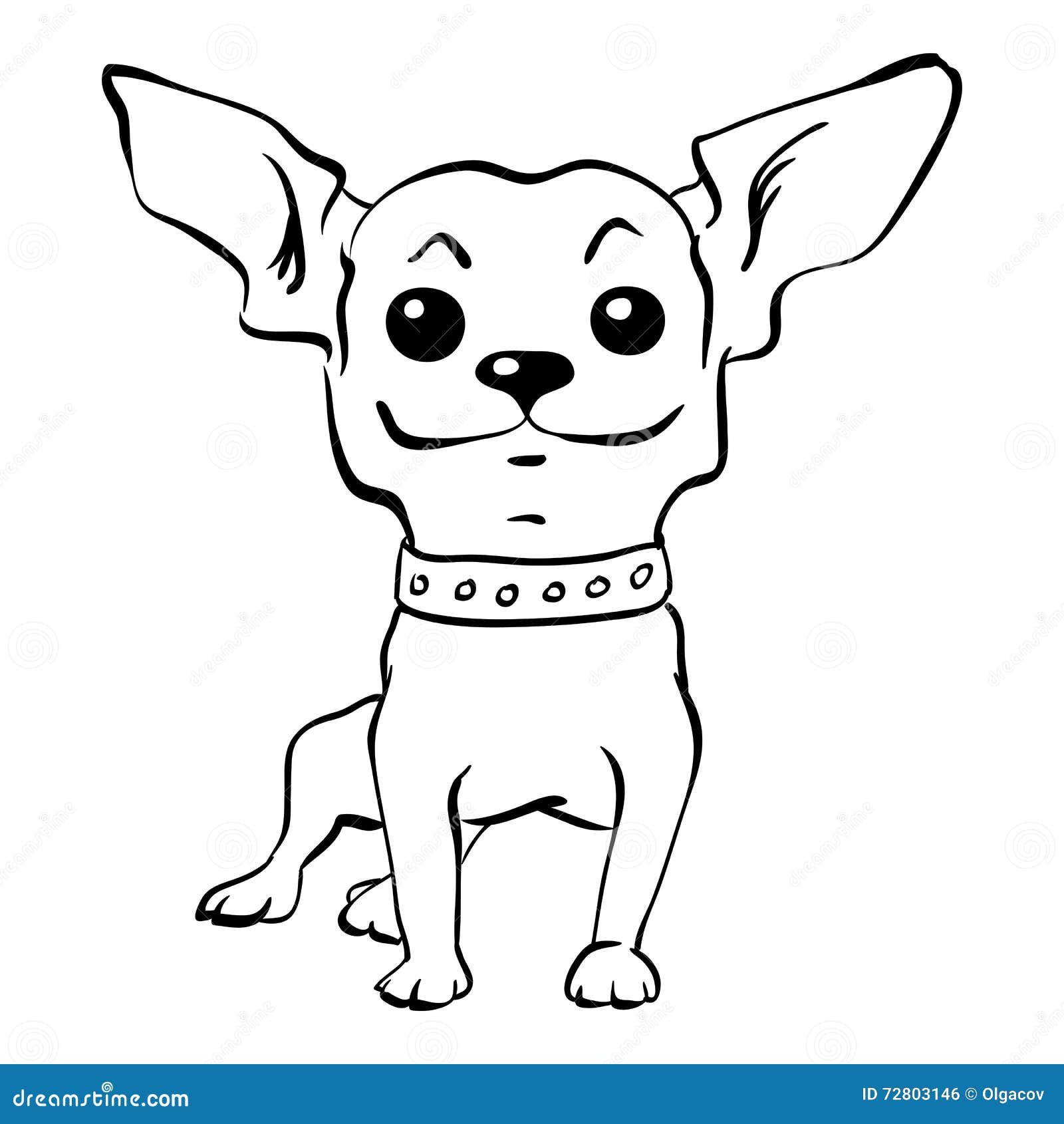 Vector Sketch Funny Chihuahua Dog Sitting Stock Vector  Illustration of  closeup animal 72803146