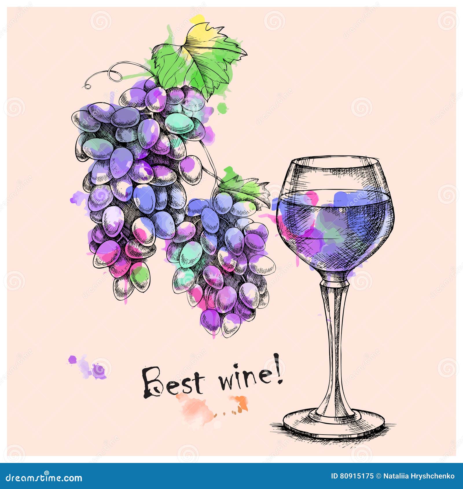 Vector Sketch Grapes, Wine of for Design Stock Illustration ...