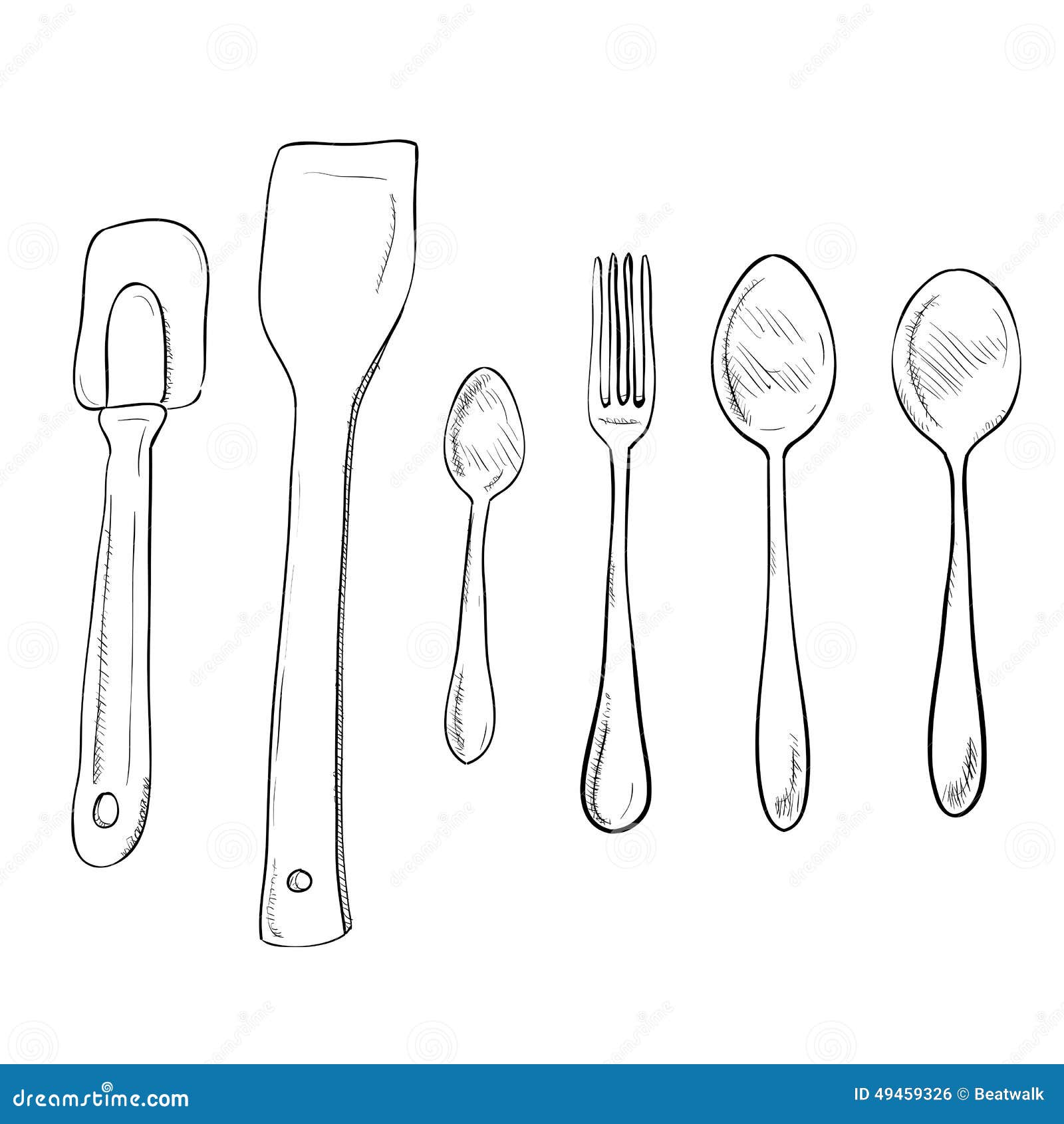 Vector Sketch Hand Drawn Of Kitchen Utensils Stock Vector - Image: 49459326