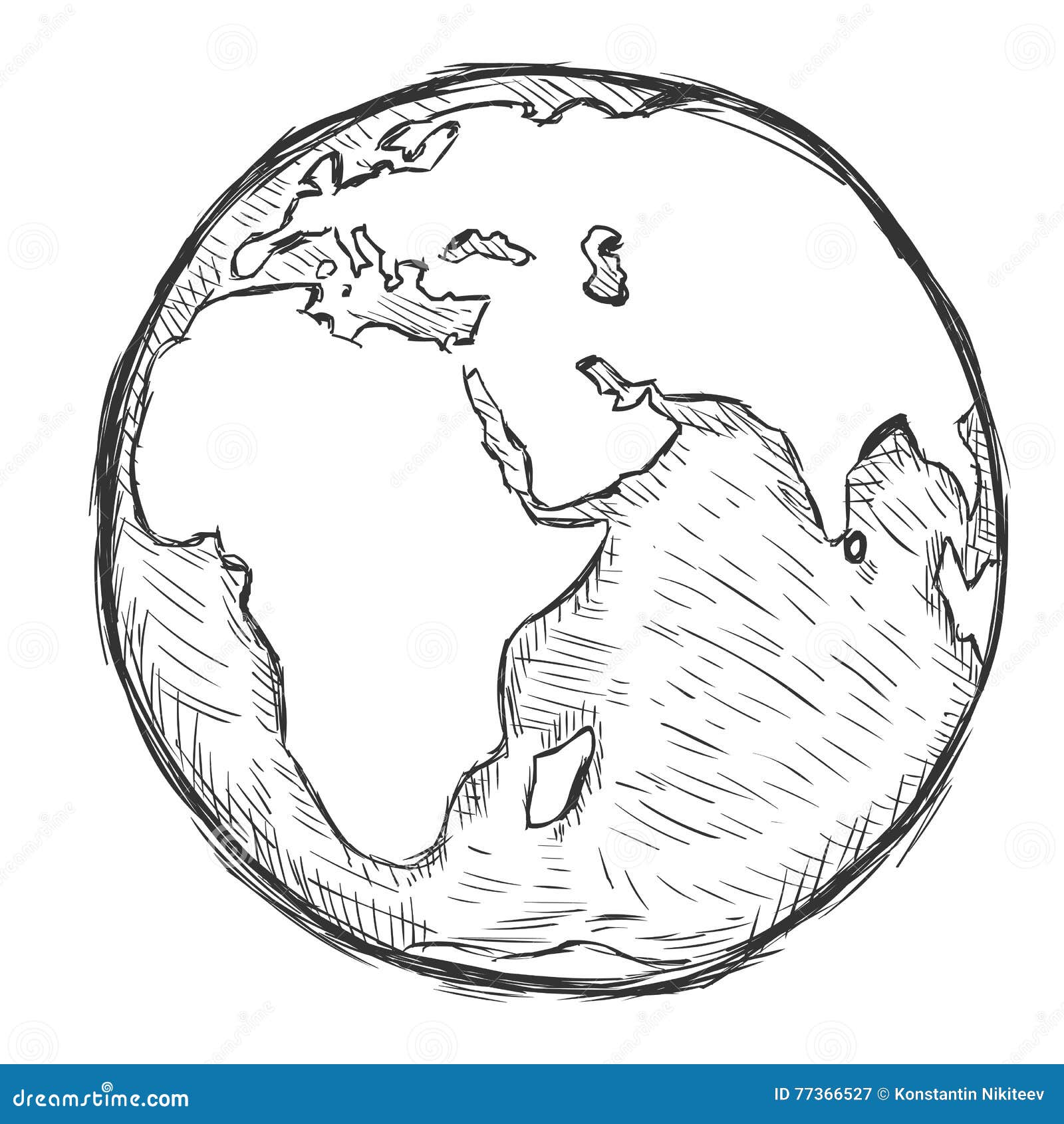 Globe in pencil colour sketch simple style Vector Image
