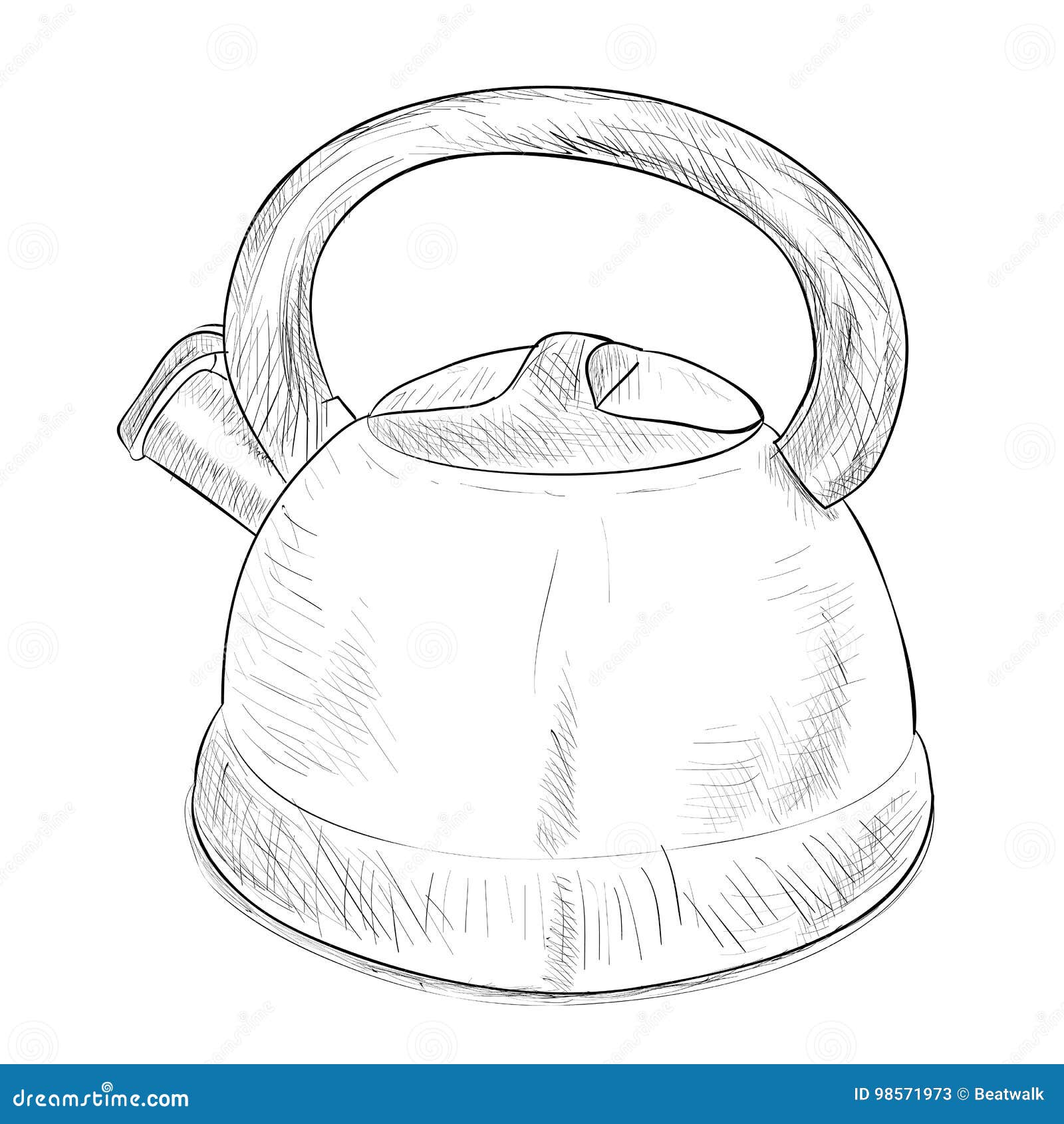 Sketch of electric kettle on a white background  Stock Illustration  59857977  PIXTA