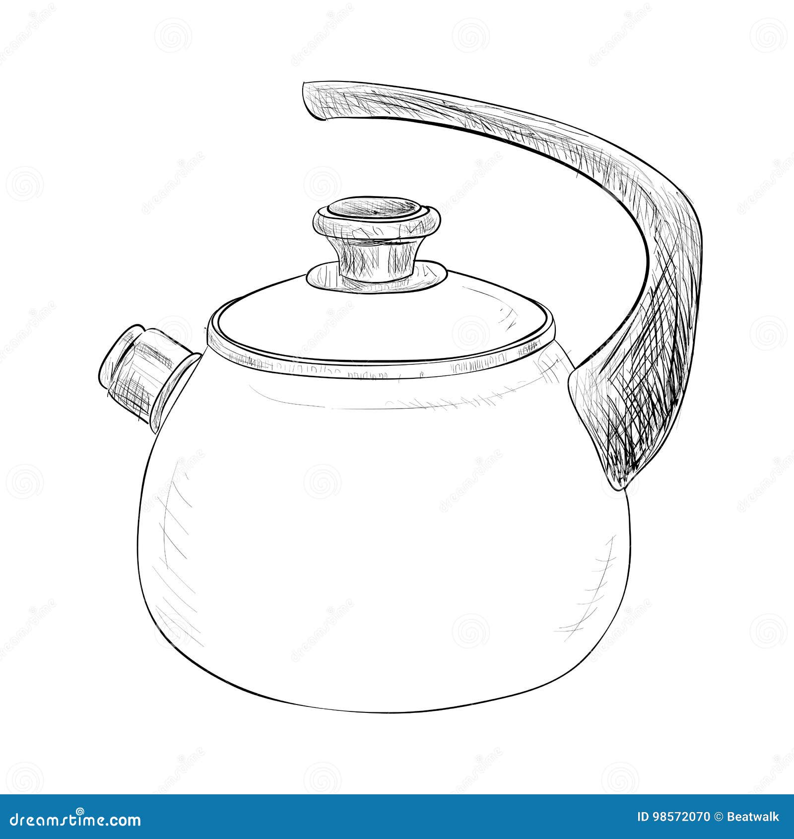 Vector Sketch Illustration of Kettle Stock Vector Illustration of