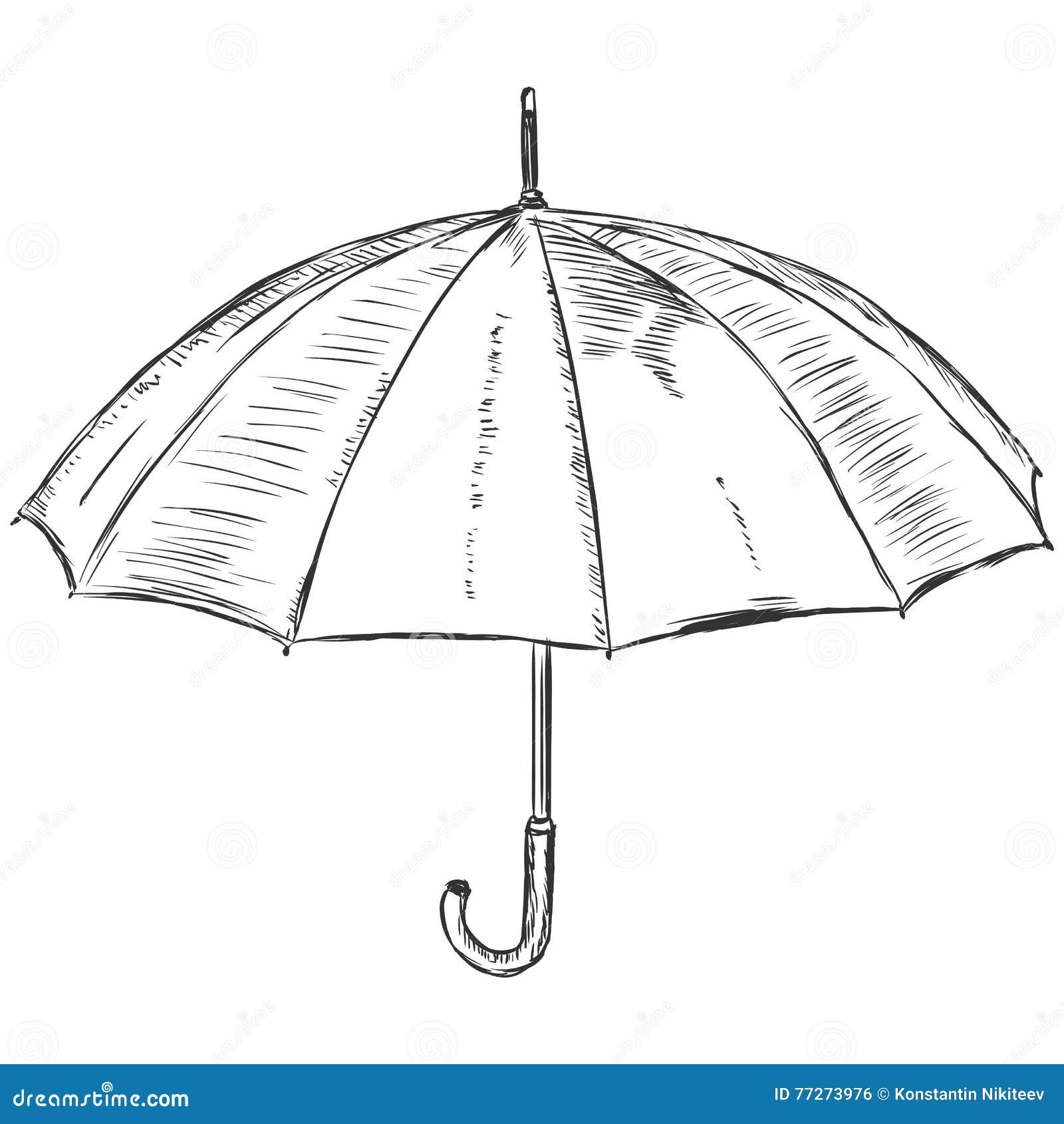 Vector Sketch Illustration Open Umbrella Stock Illustration