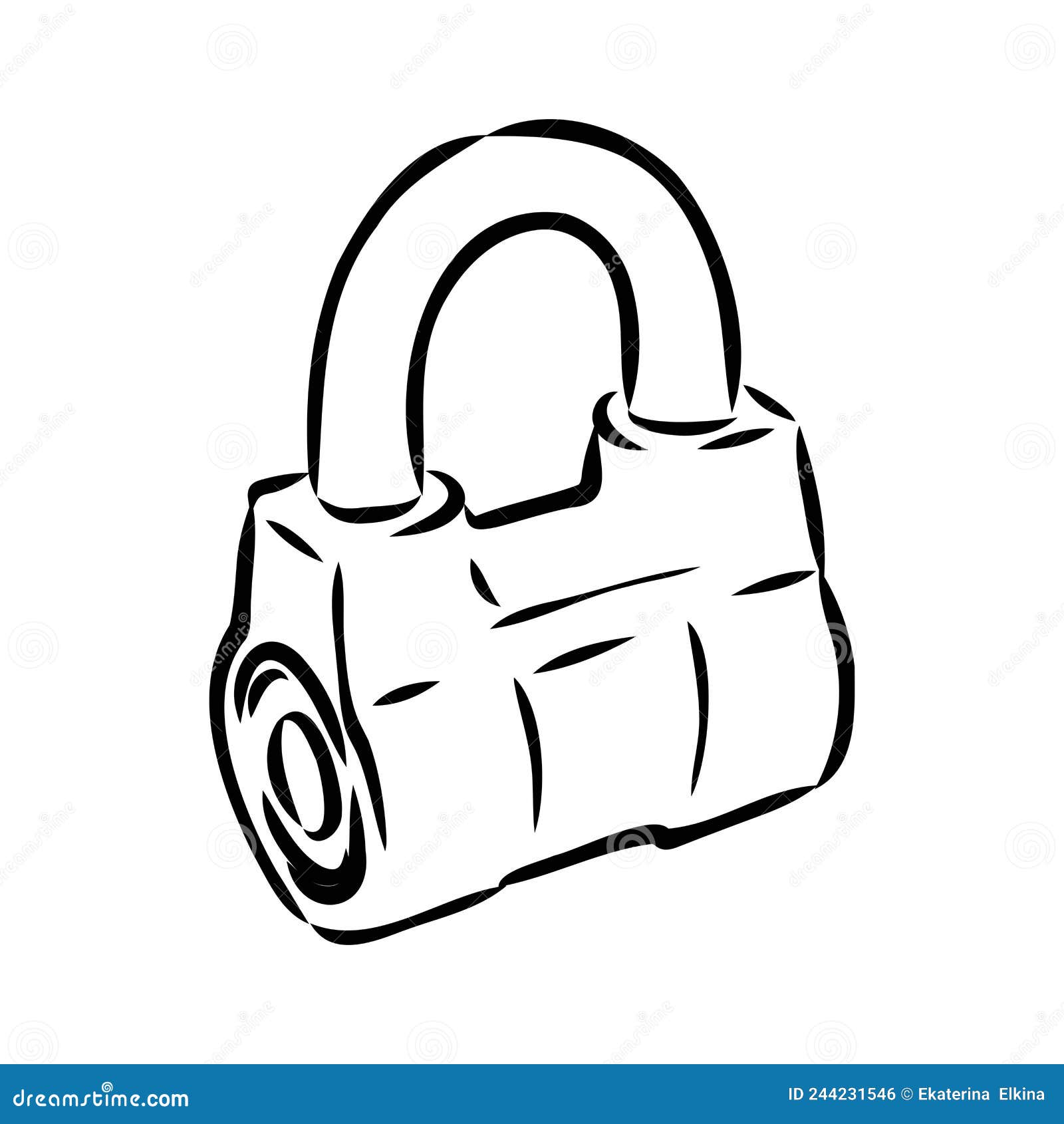 Vector Sketch Illustration Padlock Padlock Vector Illustration Stock