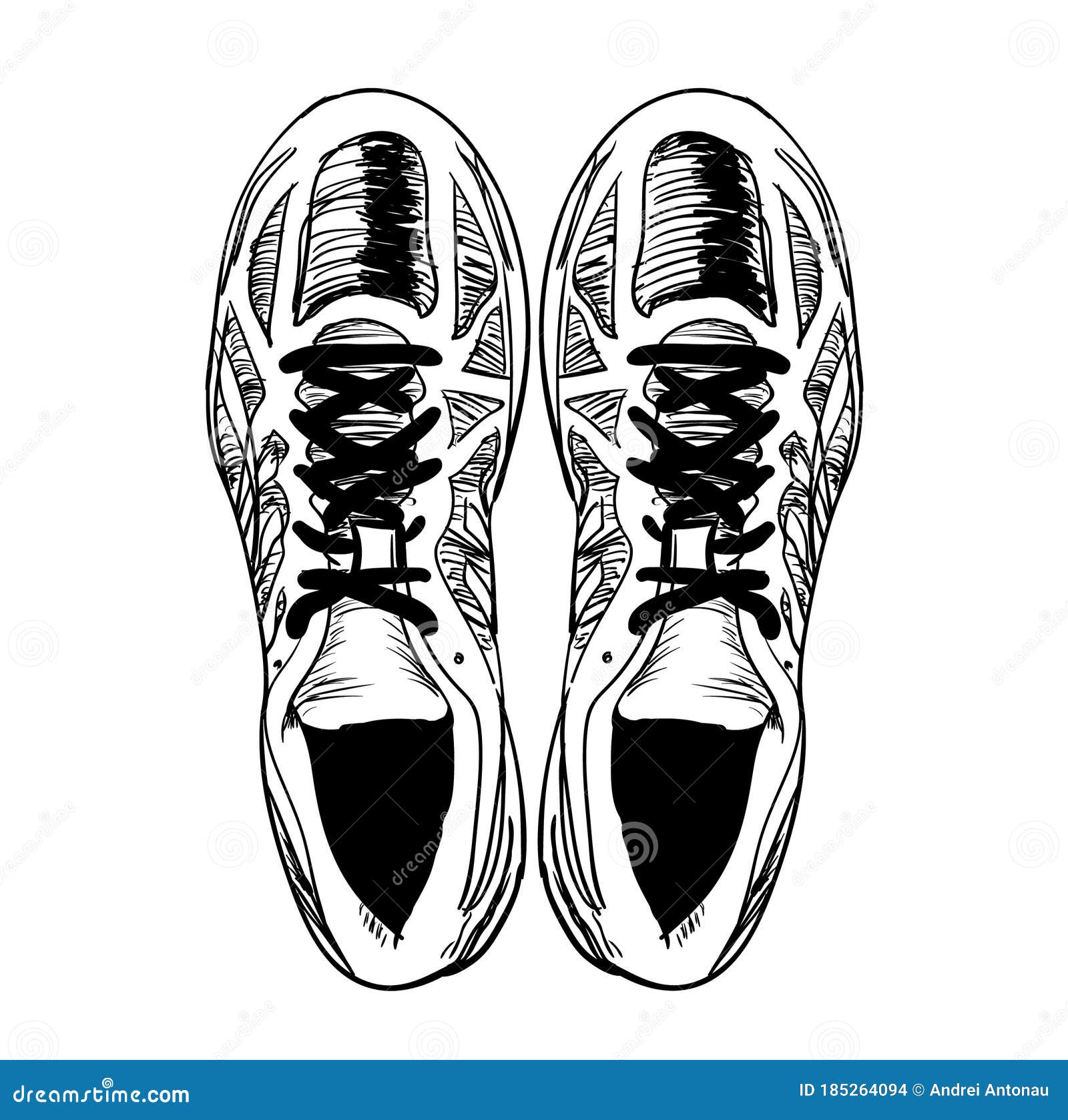 174_Pair of Running Shoes. Top View Stock Vector - Illustration of ...