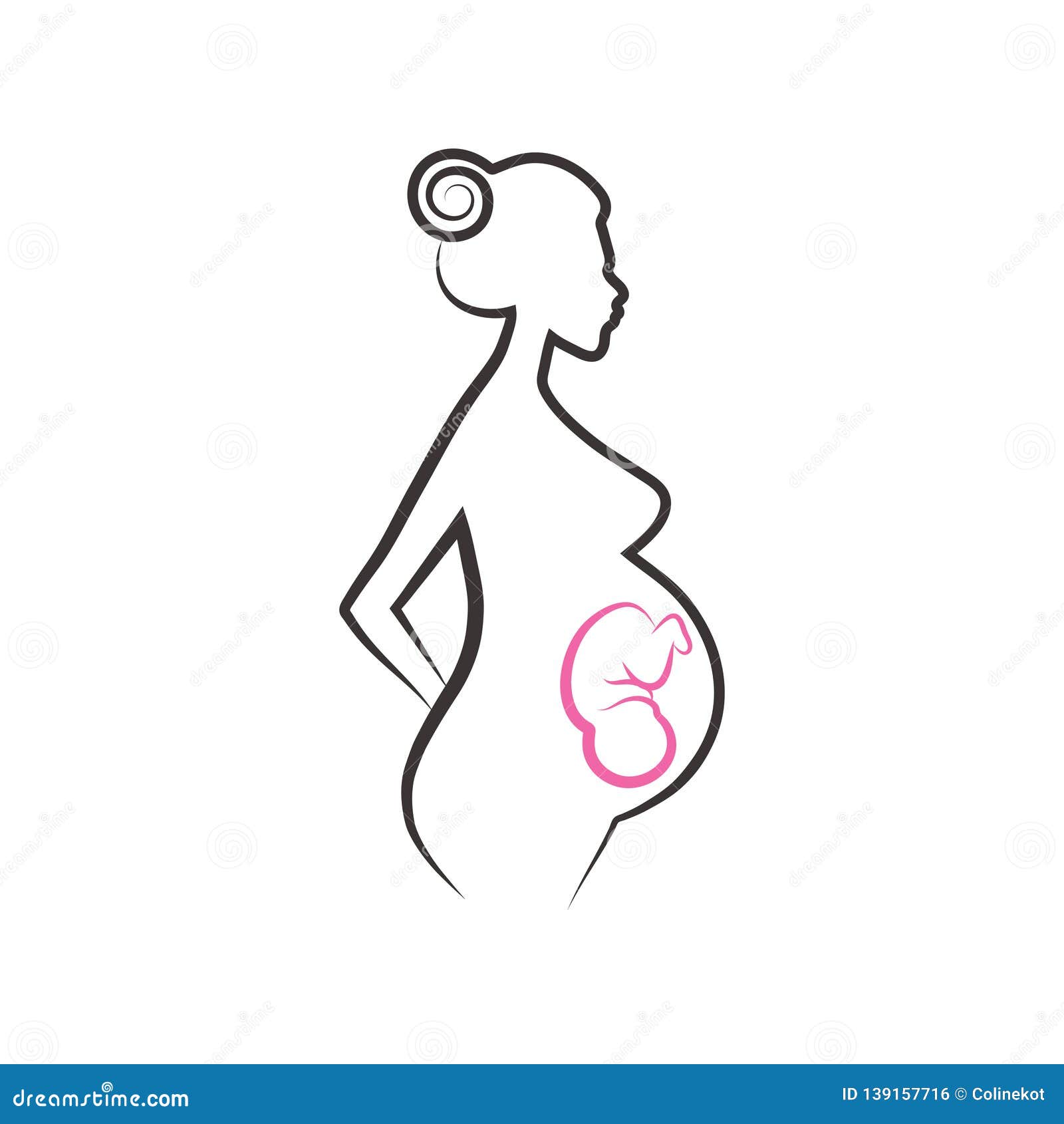 Pregnant mother doing yoga, continuous one line drawing. Sketch art  illustration landing page template Stock Vector Image & Art - Alamy