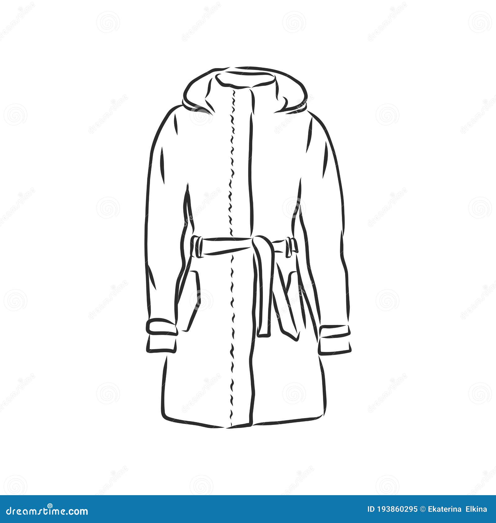 Vector Sketch Parka Jacket. Winter Outerwear. Warm Jacket, Vector ...