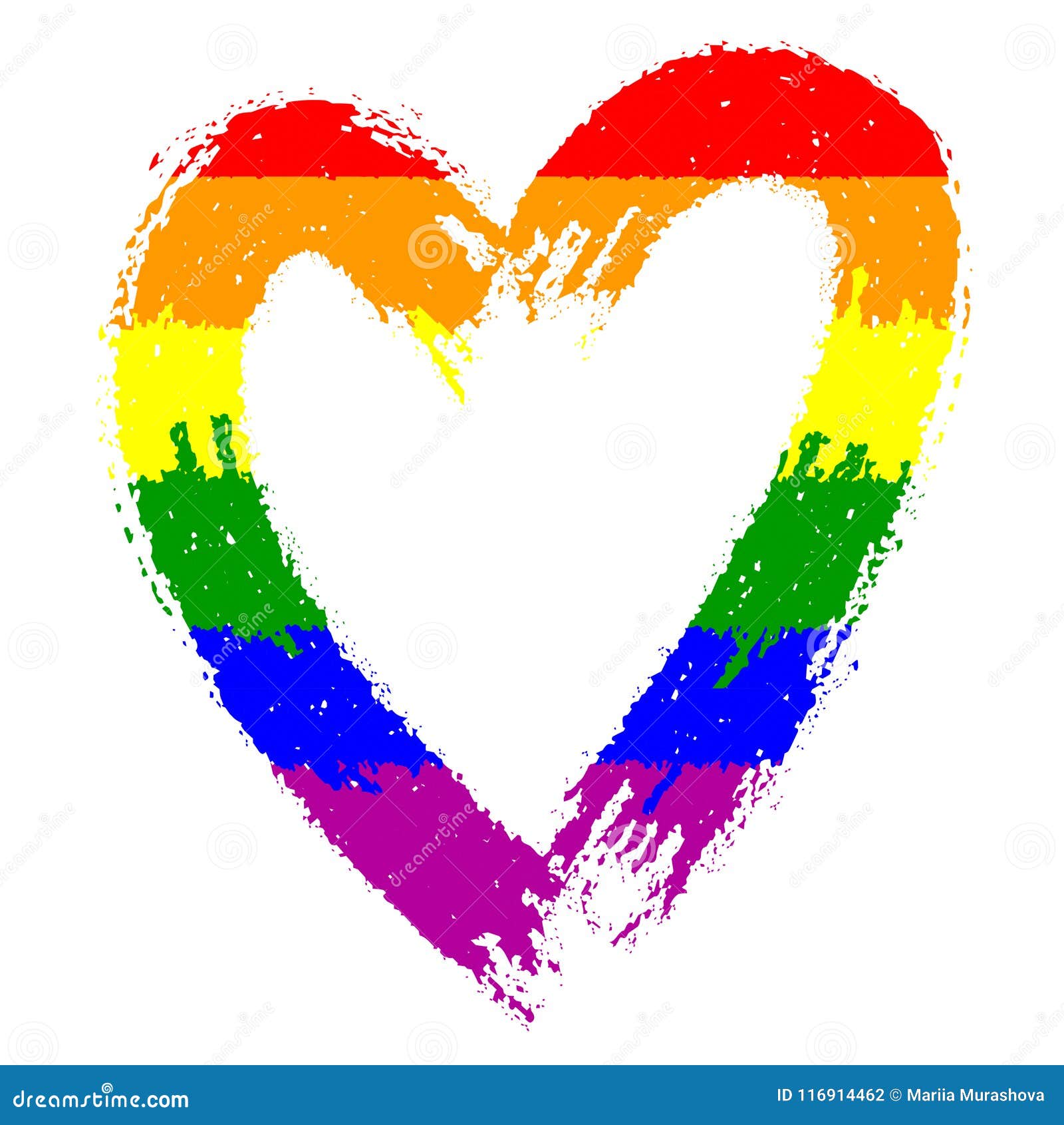 Vector Sketch of Rainbow Colored Scribble Heart. Stock Vector