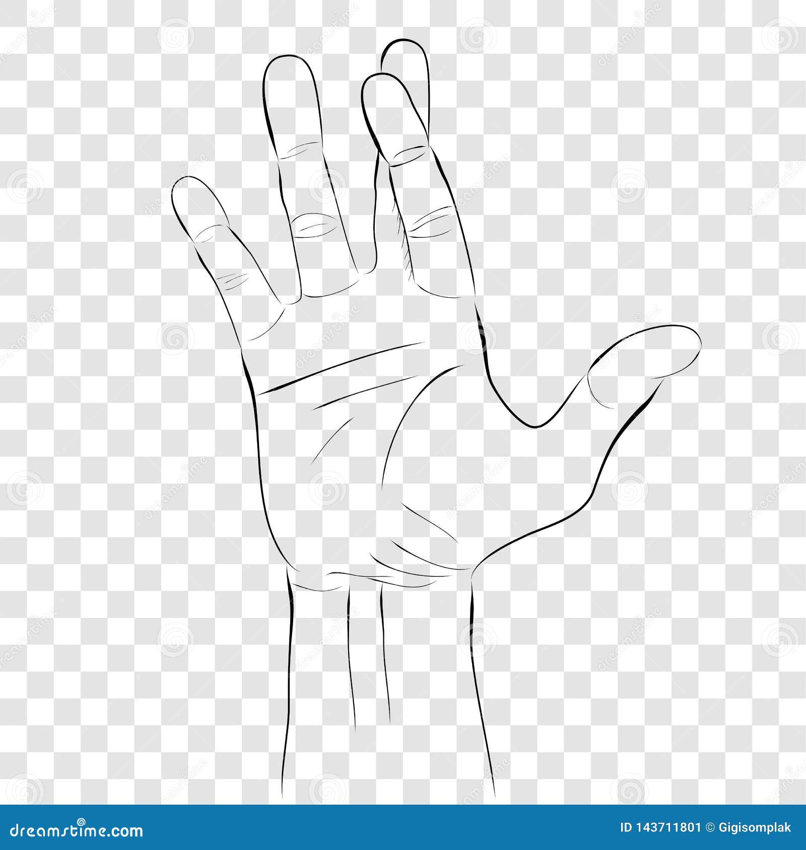 Simple Vector Sketch Right Hand Lie Gesture At Transparent Effect Background Stock Vector Illustration Of Hand Line Simple Vector Sketch Right Hand Lie Gesture At Transparent Effect Background Stock Vector Illustration Of Hand Line