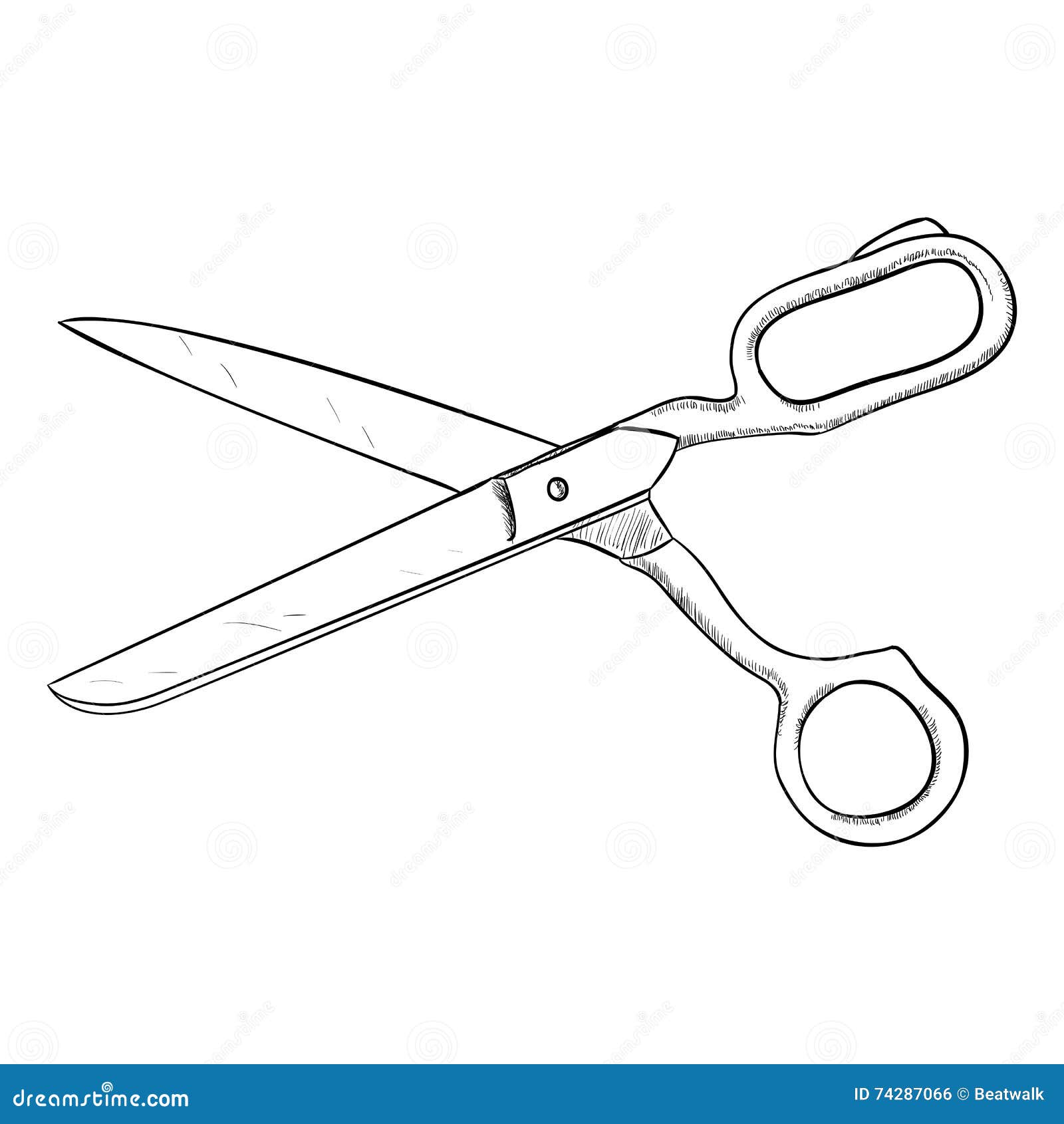 Premium Vector  Scissors sketch hairdresser shears tool vector  illustration isolated in white background