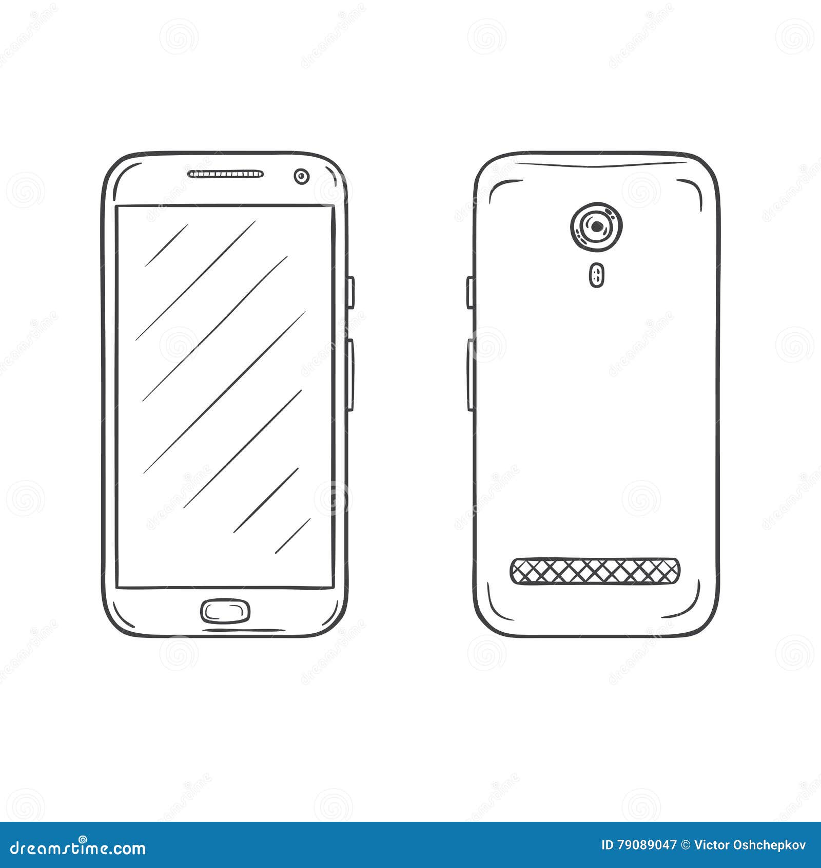 Hand Drawn Sketch Of Mobile Phone Vector Royalty Free SVG Cliparts  Vectors And Stock Illustration Image 47259847