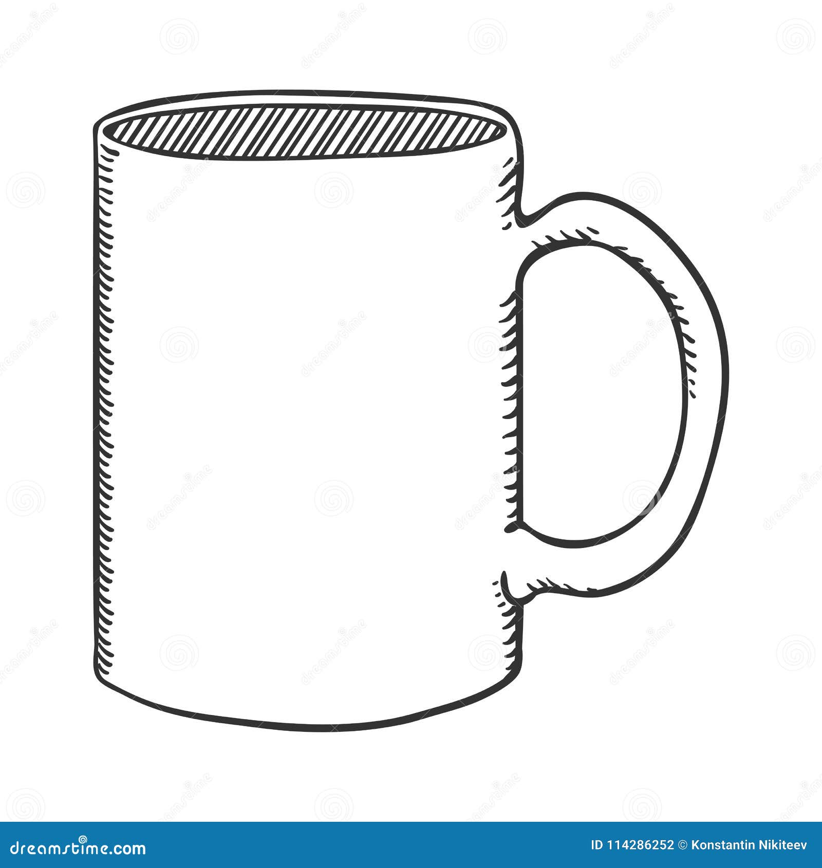 Vector Sketch Tea Mug stock vector. Illustration of breakfast 114286252