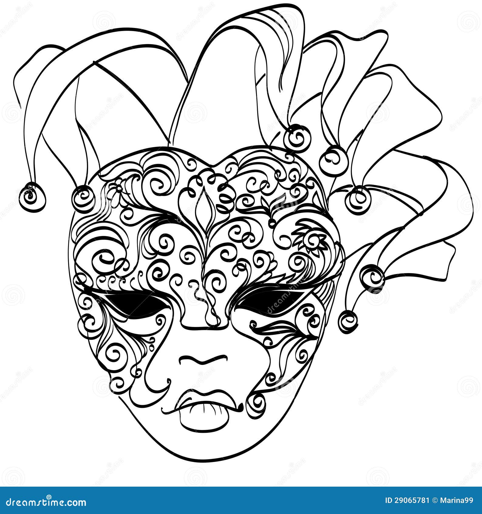 Vector Sketch Mask Stock Vector Illustration of costume