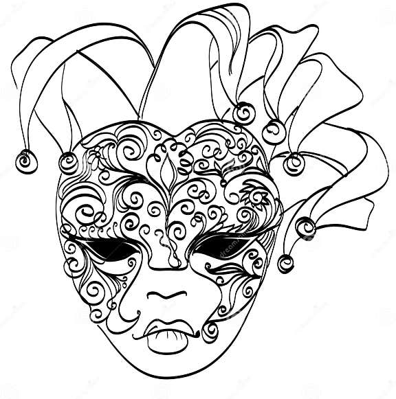 Vector Sketch Venetian Mask Stock Vector - Illustration of costume ...