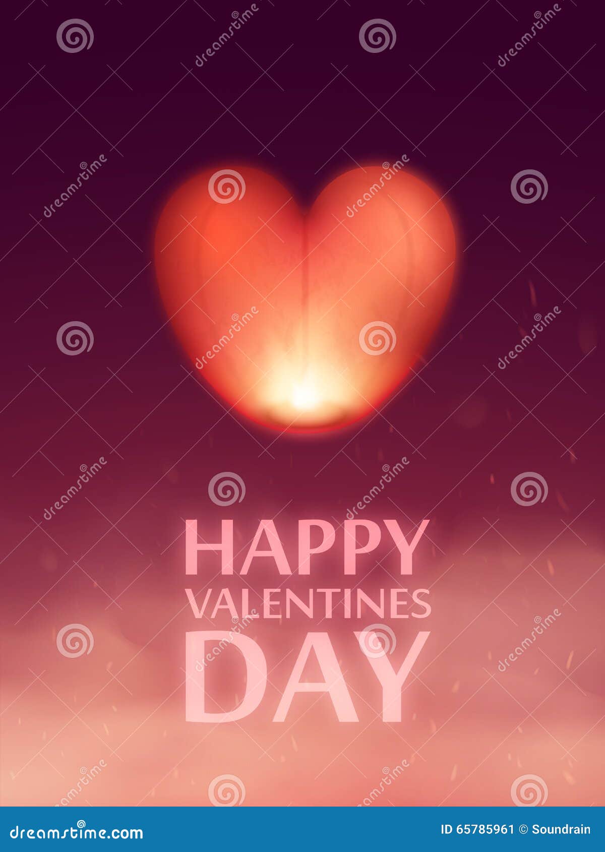 Vector Sky Lantern in the Shape of a Heart. Stock Vector - Illustration