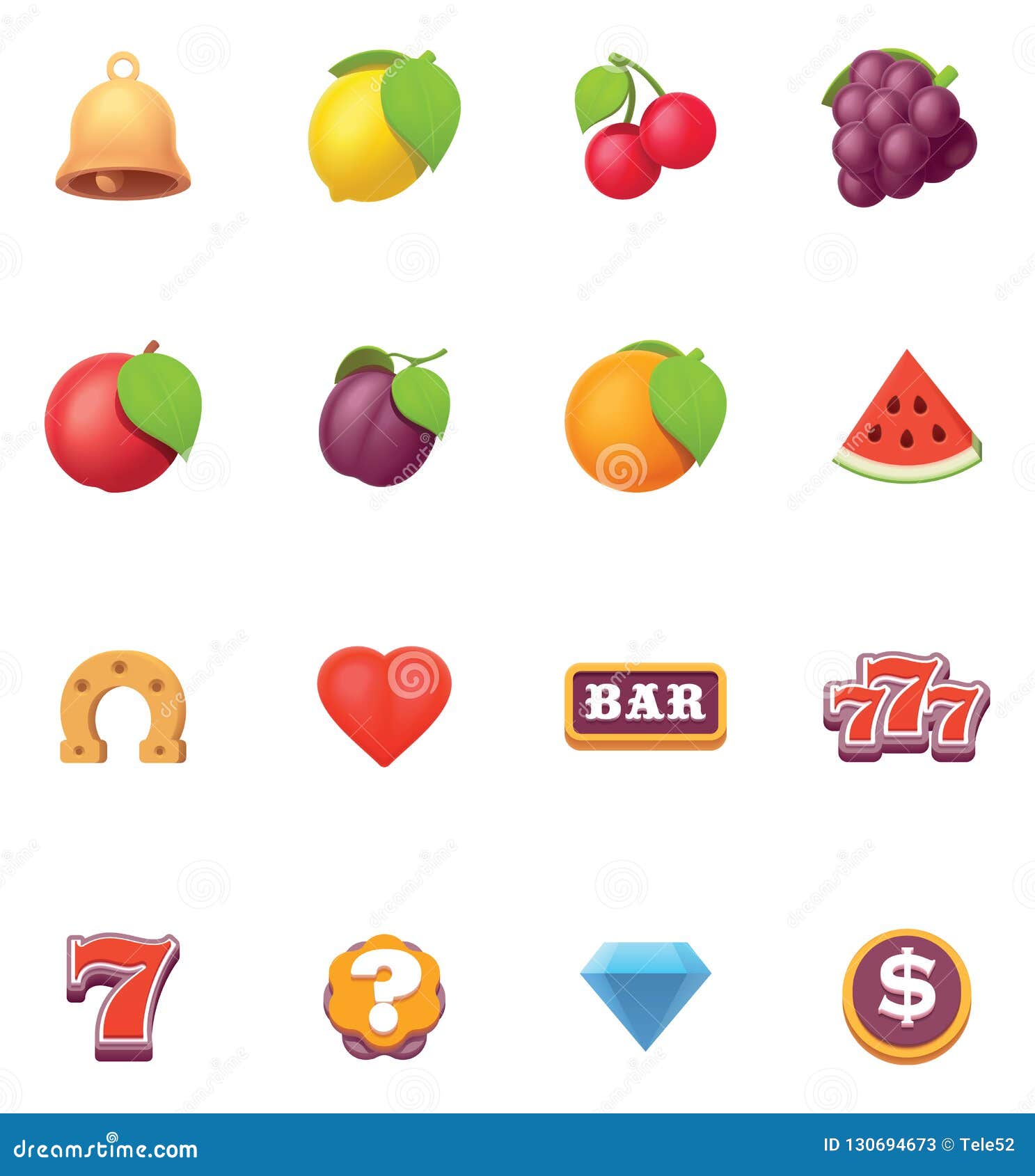 Slot Machine Icons Vector