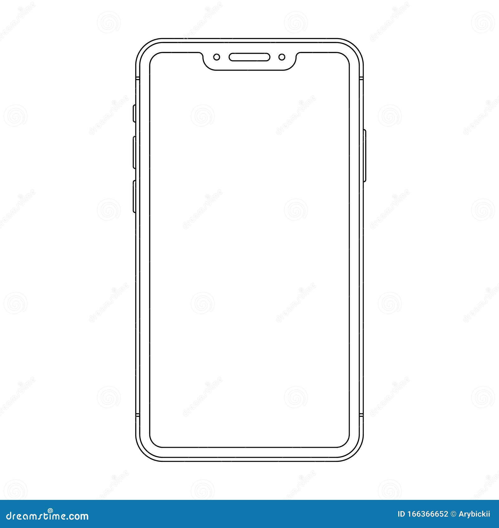 Vector Smart Phone Frame on White Background Stock Vector - Illustration of  phone, flat: 166366652