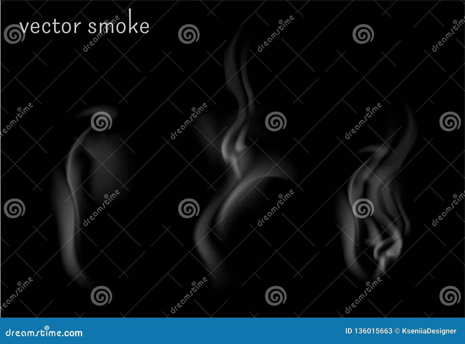 Vector Smoke Set. Vector Isolated Image of Smoke Stock Vector