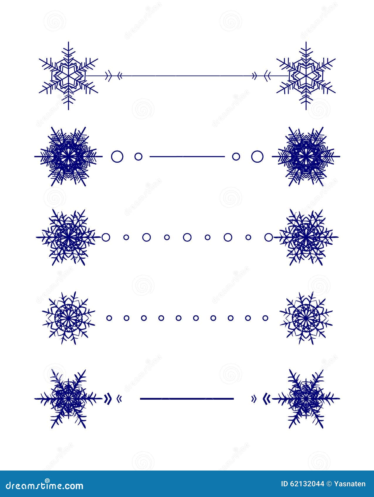 Vector Snowflakes Divider Design Stock Vector - Image: 62132044