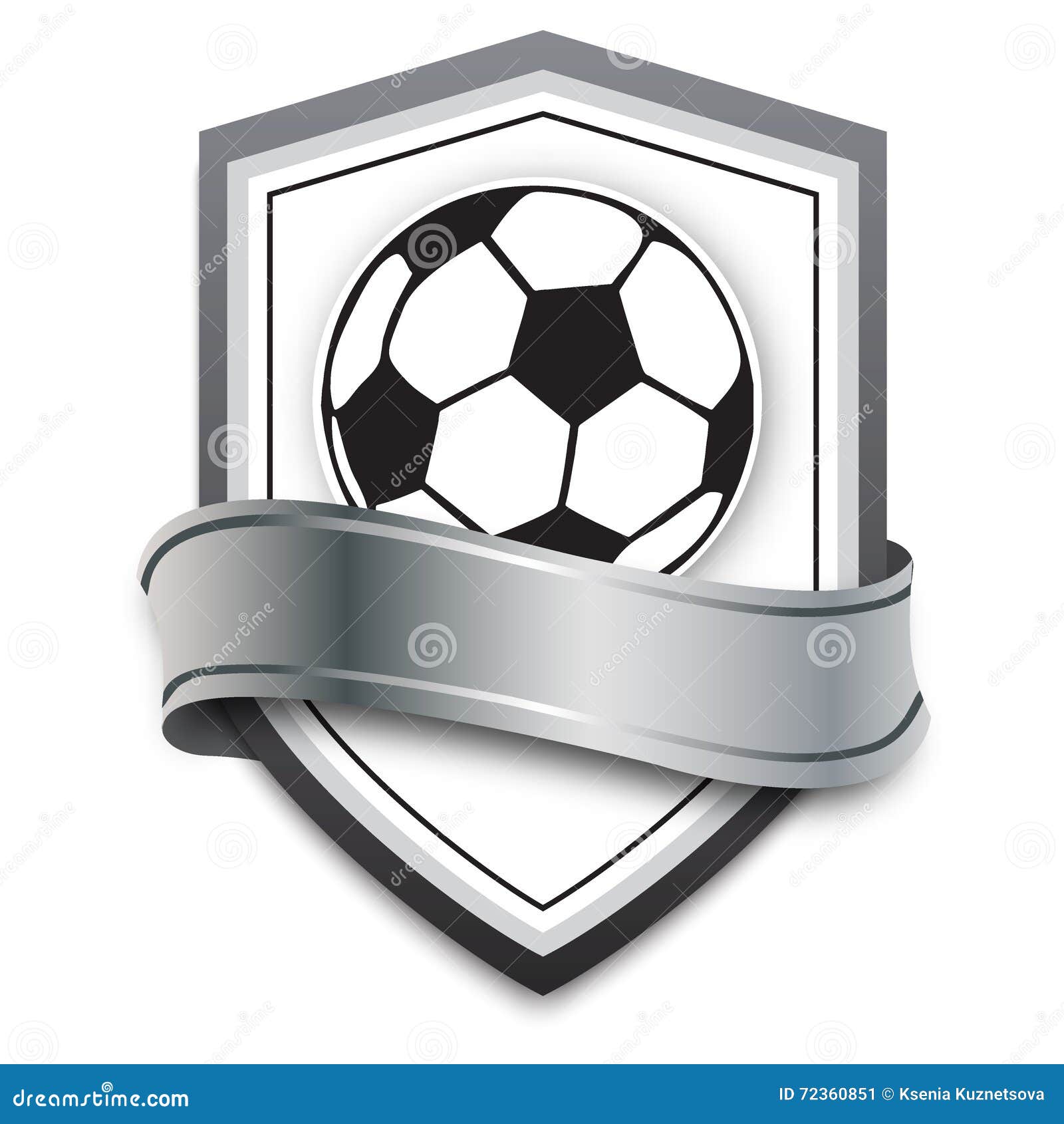 Vector Soccer Ball on the Silver Background